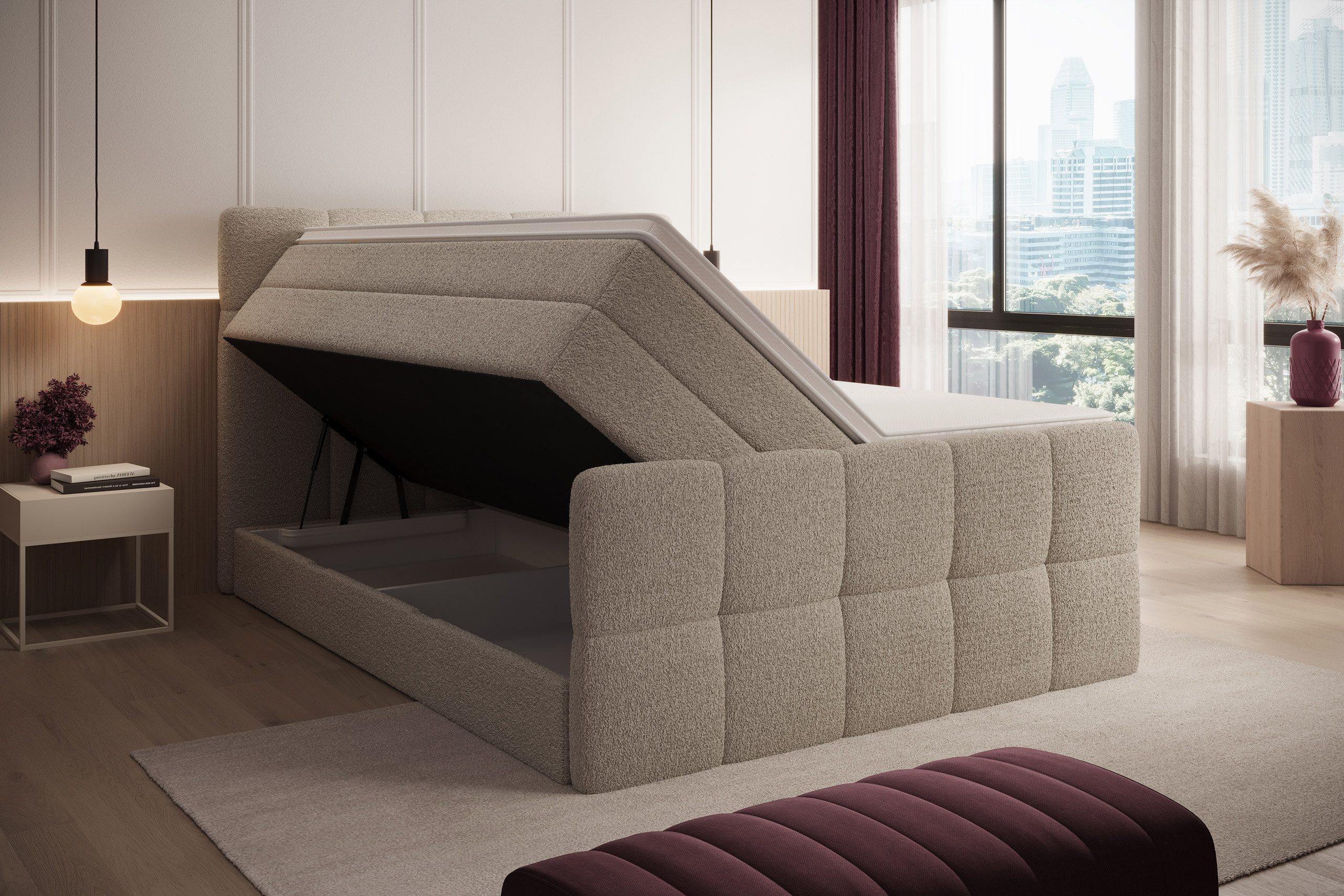 wonello Boxspringbett Madison 2, mit Bettkasten, Taschenfederkern-Matratzen günstig online kaufen