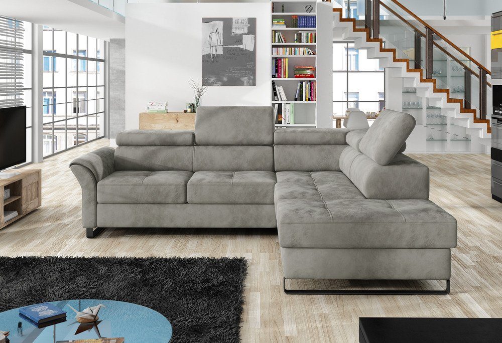 Stylefy Ecksofa Aventine, L-Form, Eckcouch, mane links oder rechts bestellbar, mit Bettkasten und Bettfunktion, Relaxfunktion, inklusive Kopfteilverstellung, Modern Design