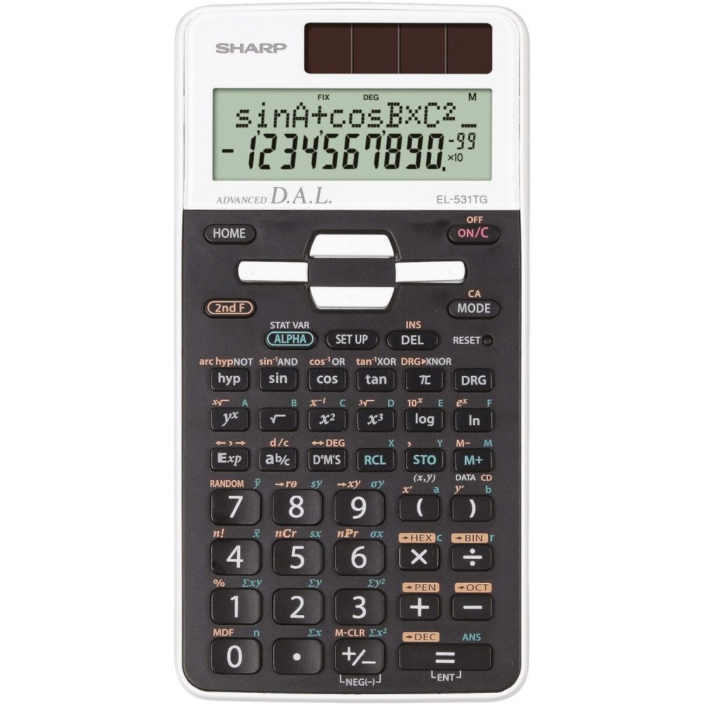 Sharp Taschenrechner Sharp EL-531TG-WH Schulrechner für Schule und Studium.