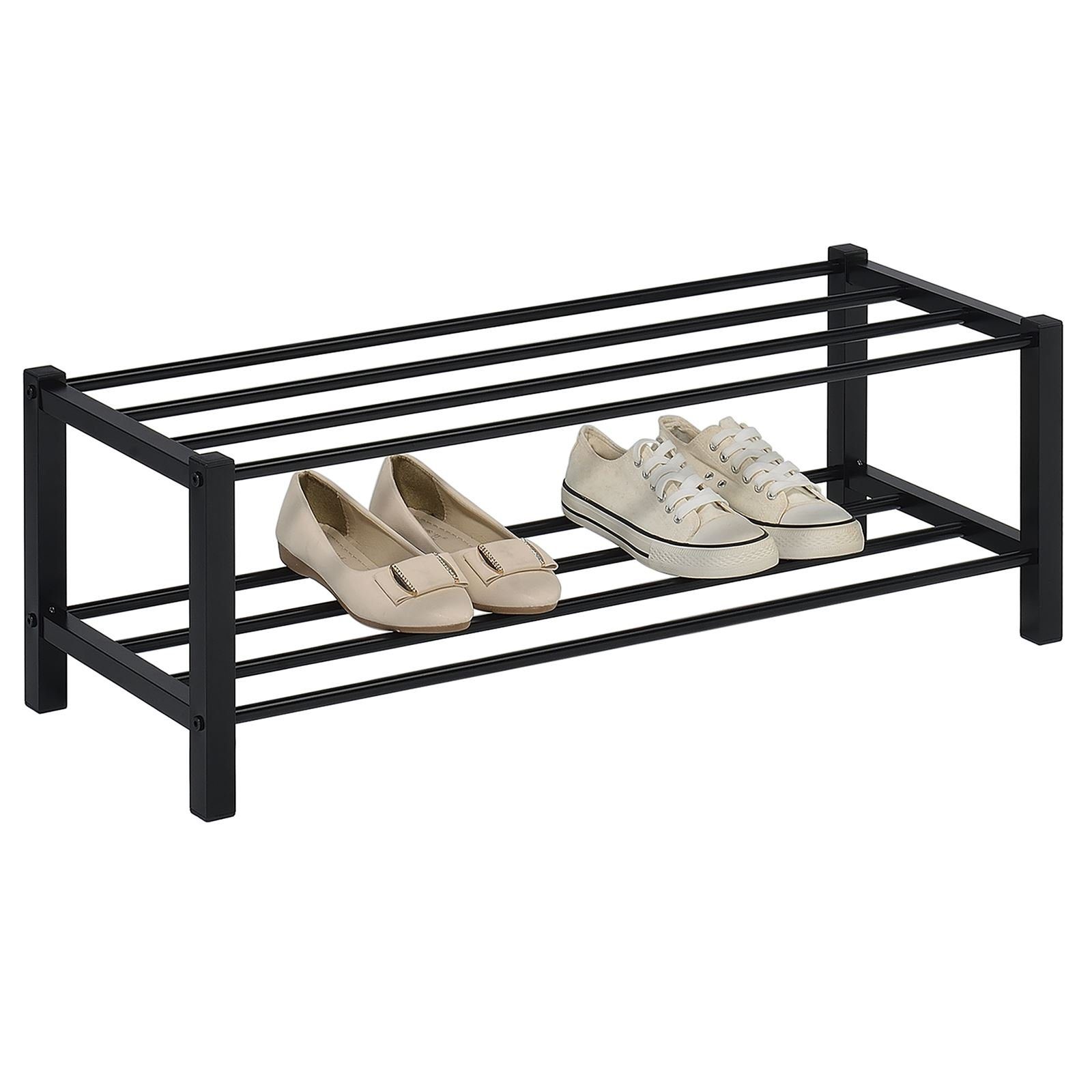 IDIMEX Schuhregal NAVAN, Schuhaufbewahrung aus Metall mit 2 Ablagen schwarz günstig online kaufen