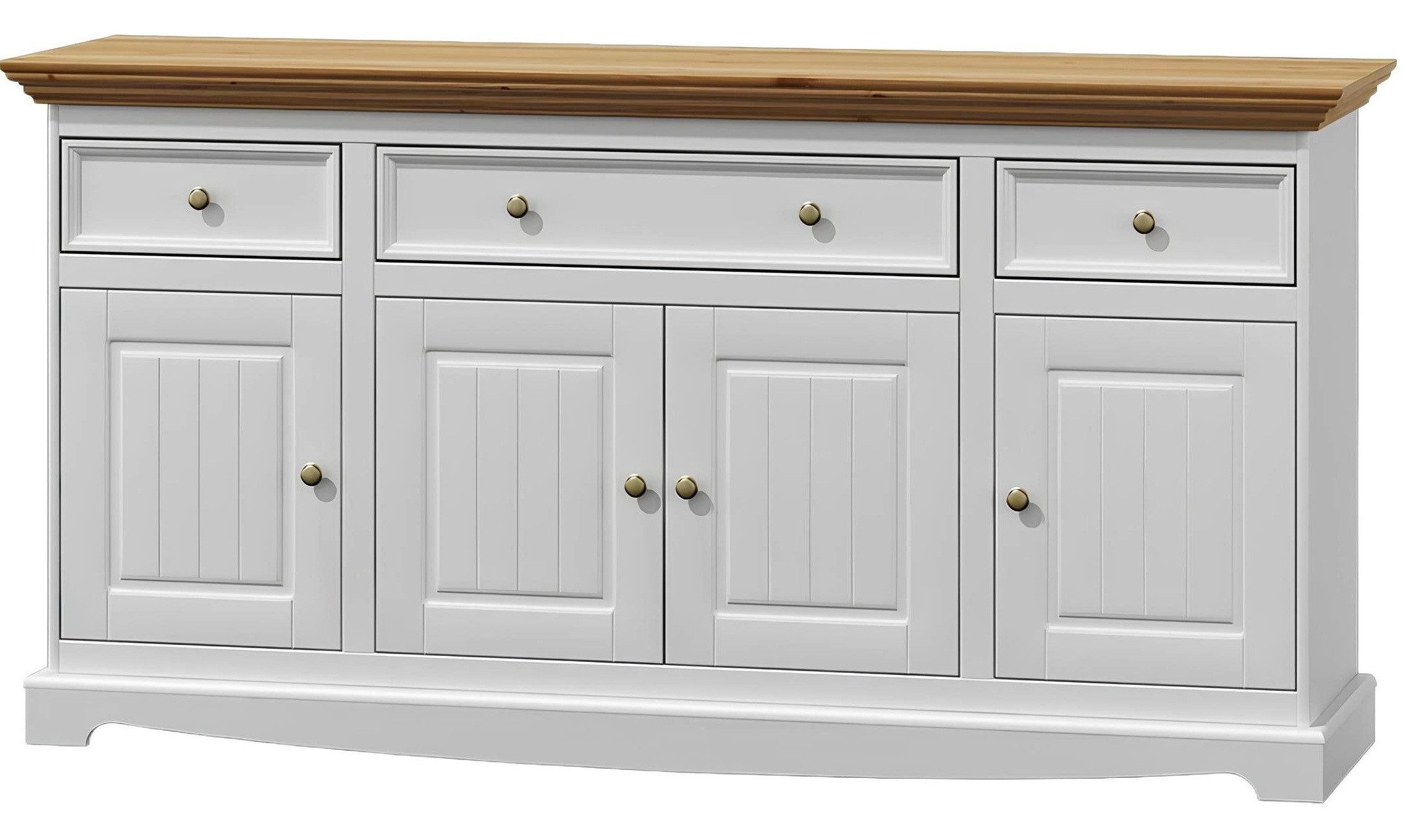 Xlmoebel Sideboard Landhausmöbel Anrichte aus Holz mit Vitrine und Stauraum (Anrichte, 1 St., Anrichte), Hergestellt in Europa