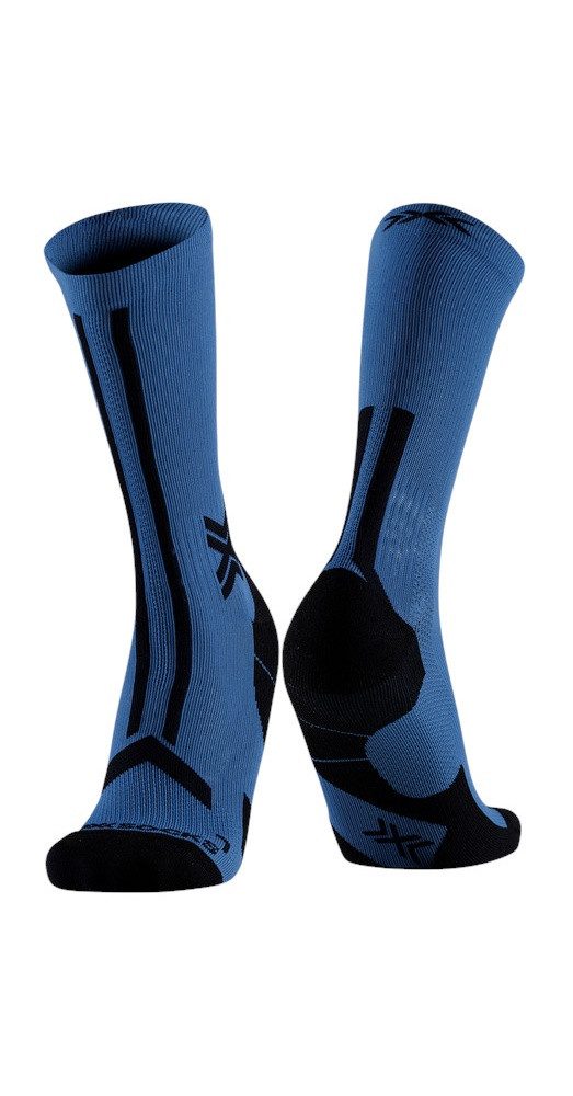 X-Socks Laufsocken Trailrun Discover Crew (für Traillaufe) mineralblau/schwarz Herren