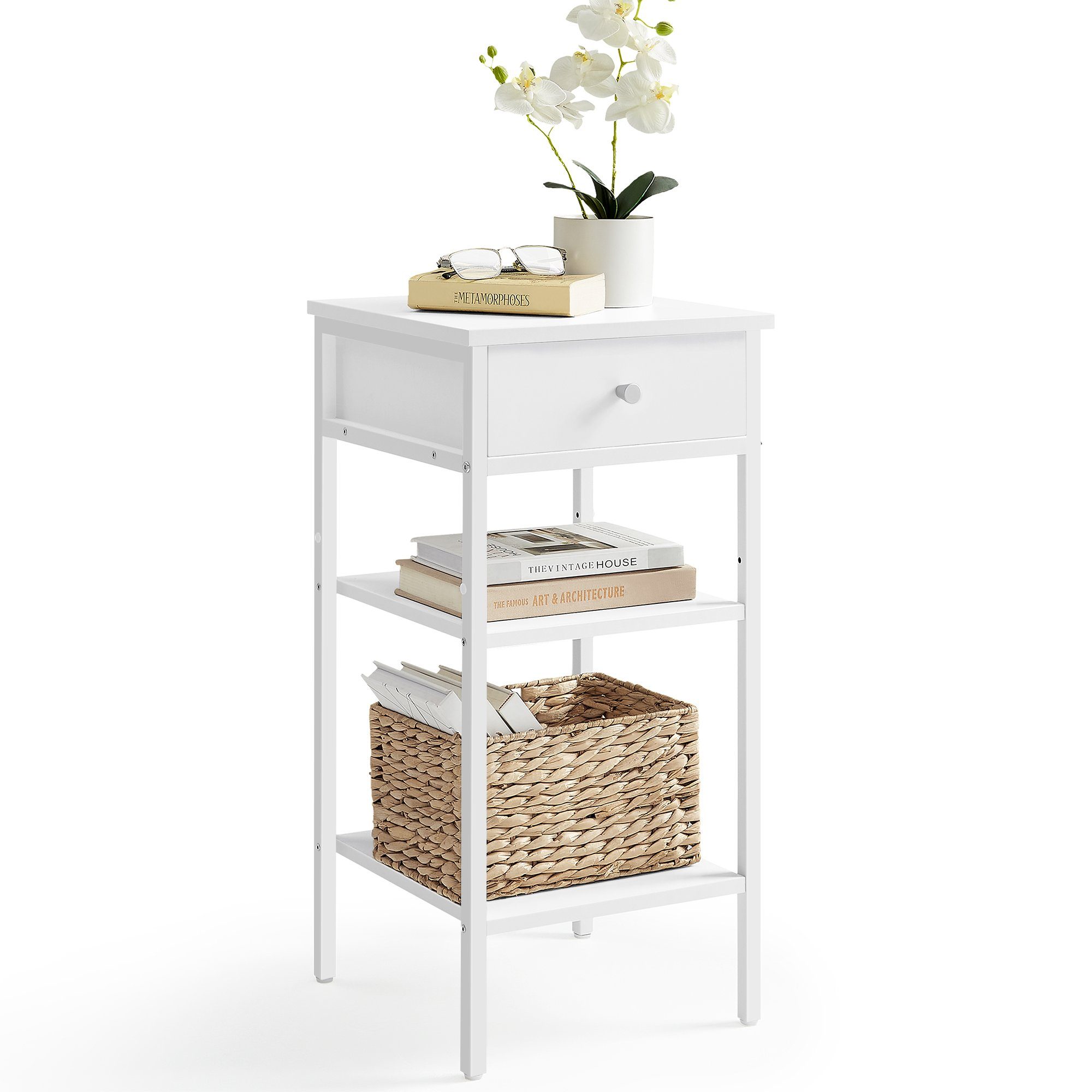 VASAGLE Nachttisch (1-St), mit einer Schublade und 2 Ablagen, Höhe 70 cm günstig online kaufen