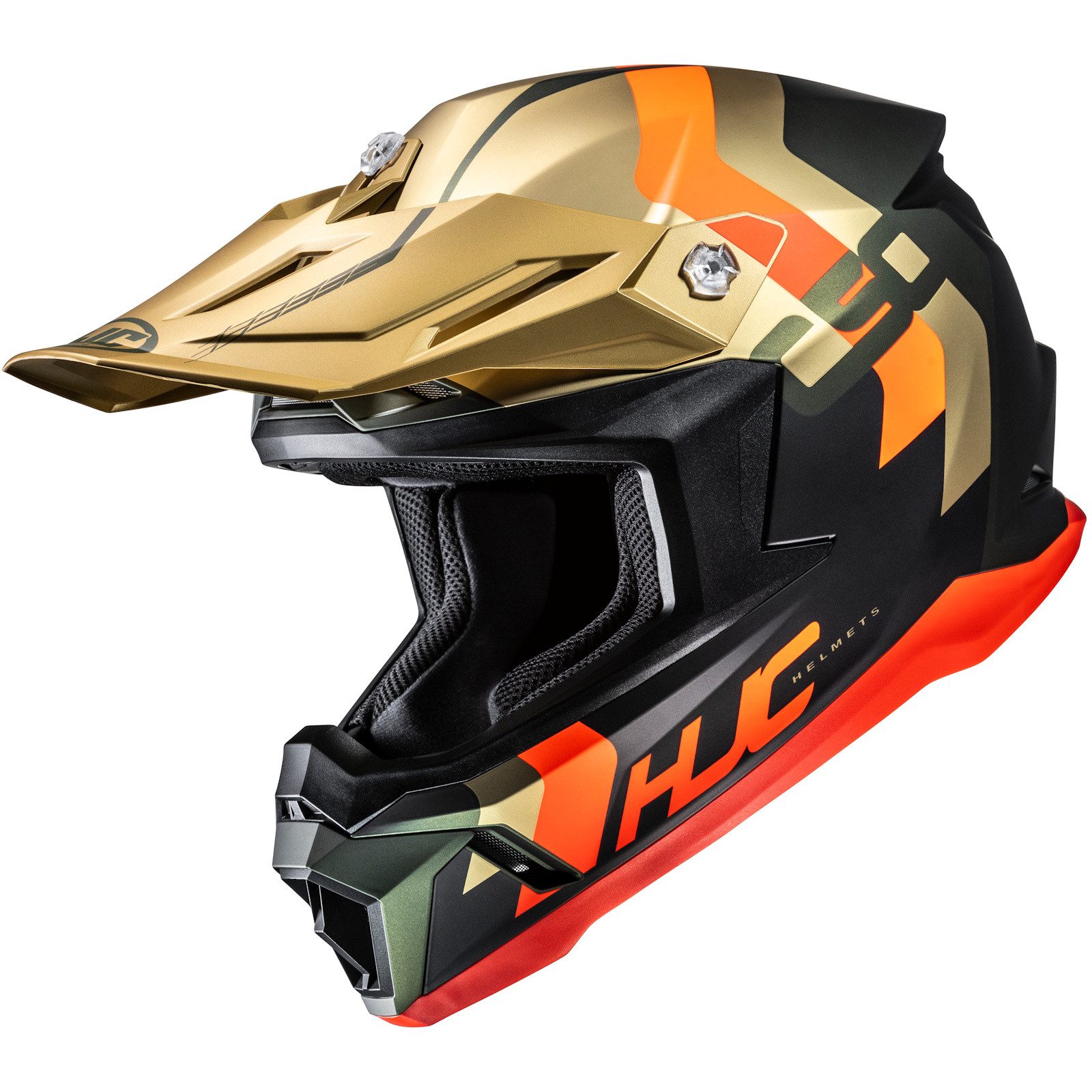 HJC Motorradhelm HJC C50 Primal MC6HSF Crosshelm Schwarz / Rot / Gold M (1er Set), crosshelm
