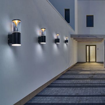 EGLO Außen-Wandleuchte, Leuchtmittel inklusive, Warmweiß, LED Außen Wand Lampe UP Down Fassaden Beleuchtung schwarz Terrassen