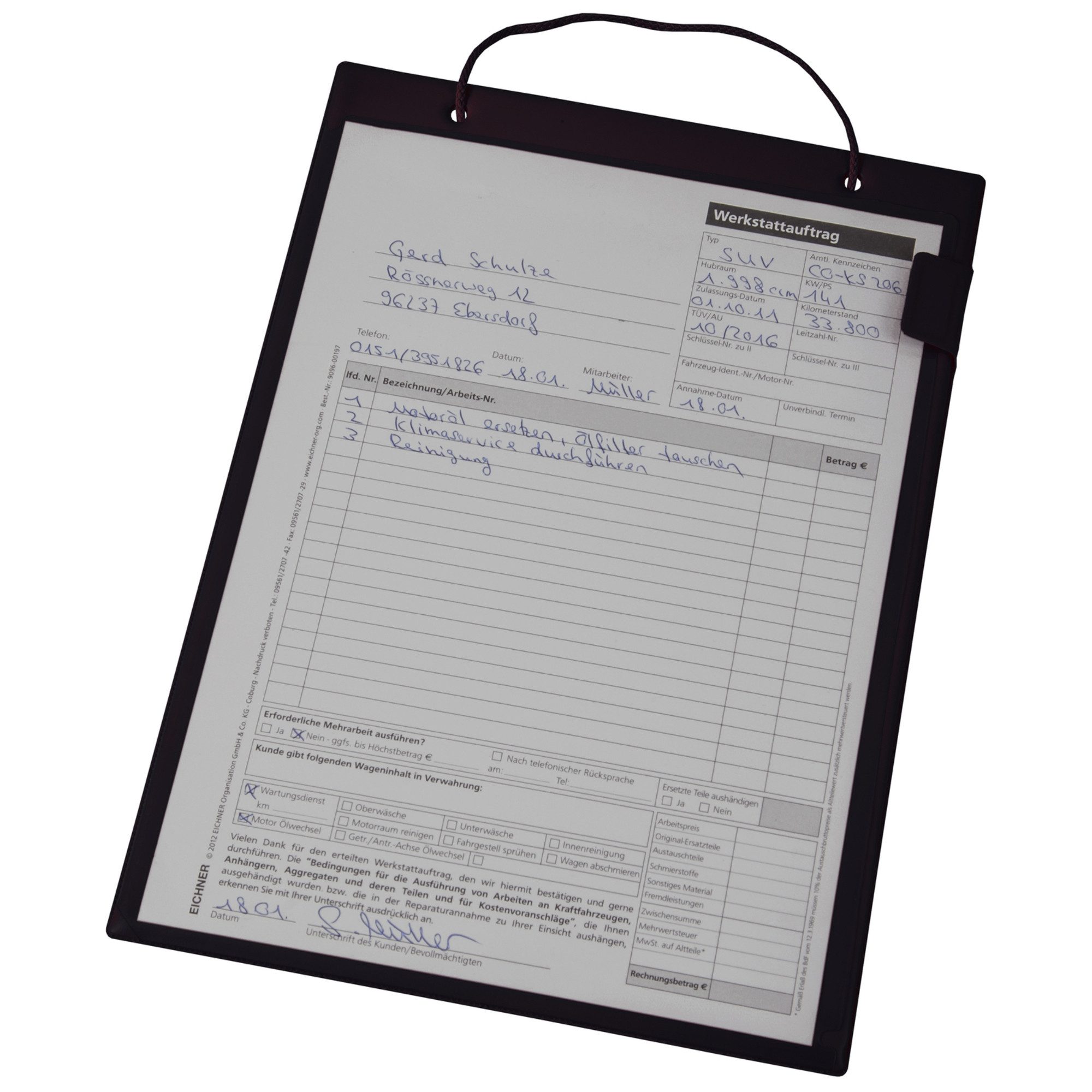 EICHNER Schreibmappe Auftragstasche Basic 9015-00315 A4 schwarz 10 Stück