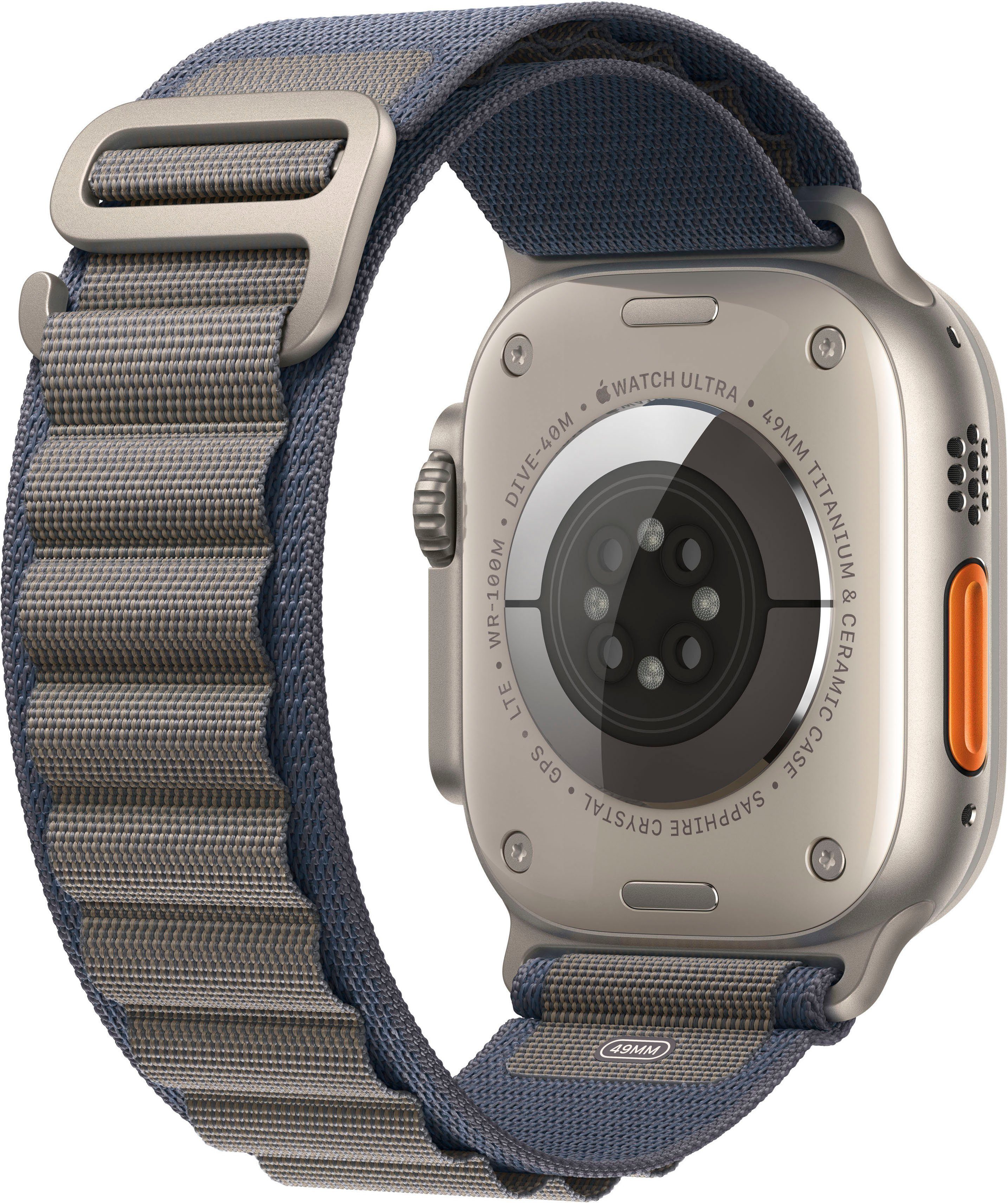 Zoll, 2 mm | 10), Ultra Titanium cm/1,92 Alpine Watch Smartwatch GPS blau Titanium/Blue OS Loop 49 Apple Large Alpine Cellular Watch + (4,9