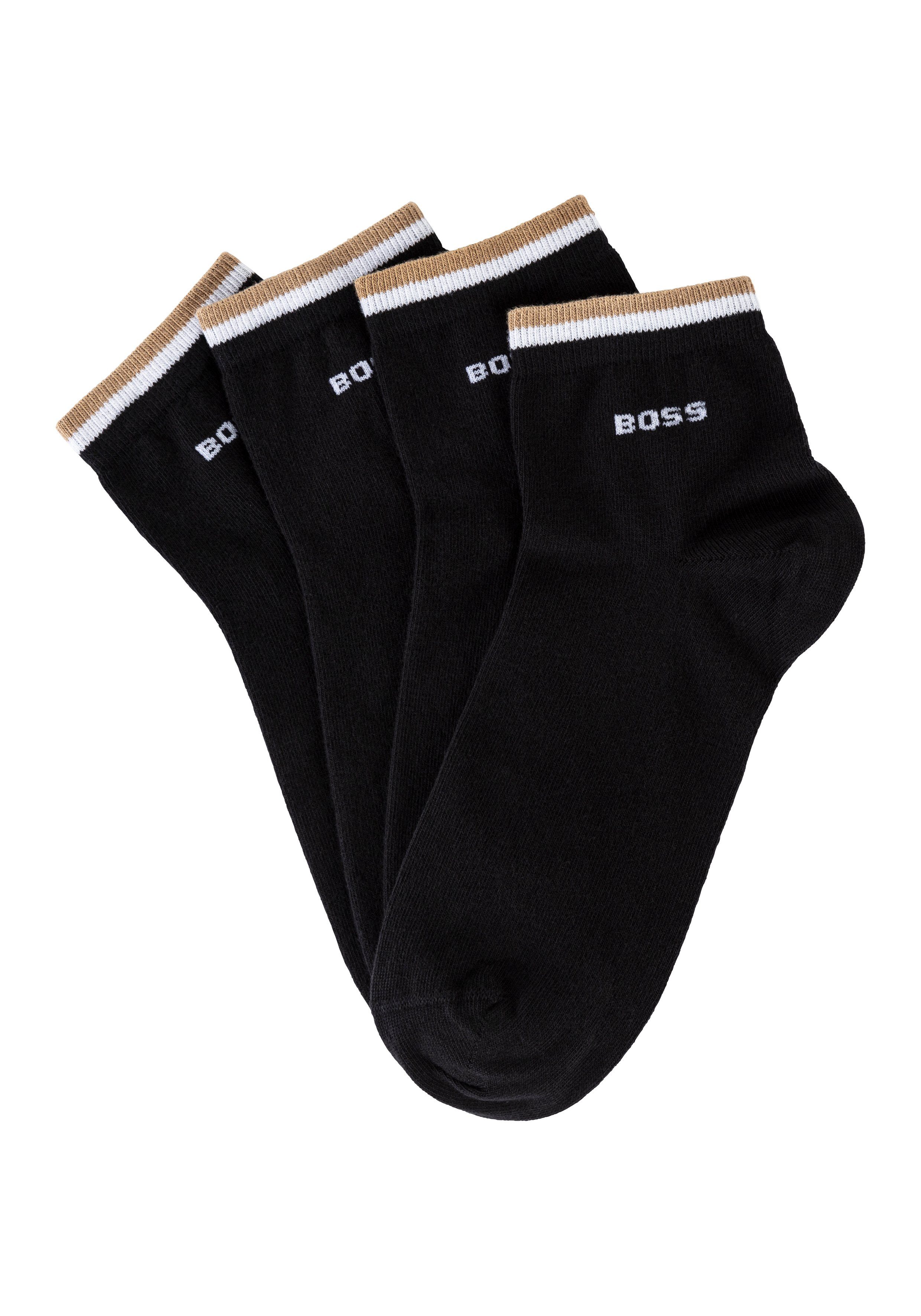BOSS Freizeitsocken 2P SH Stripe CC (Packung, 2-Paar, 2er) mit BOSS Schriftzug