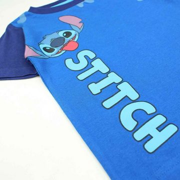 Disney Print-Shirt Disney Stitch Kinder Jungen T-Shirt Kurzarm Shirt Gr. 98 bis 128, 100% Baumwolle