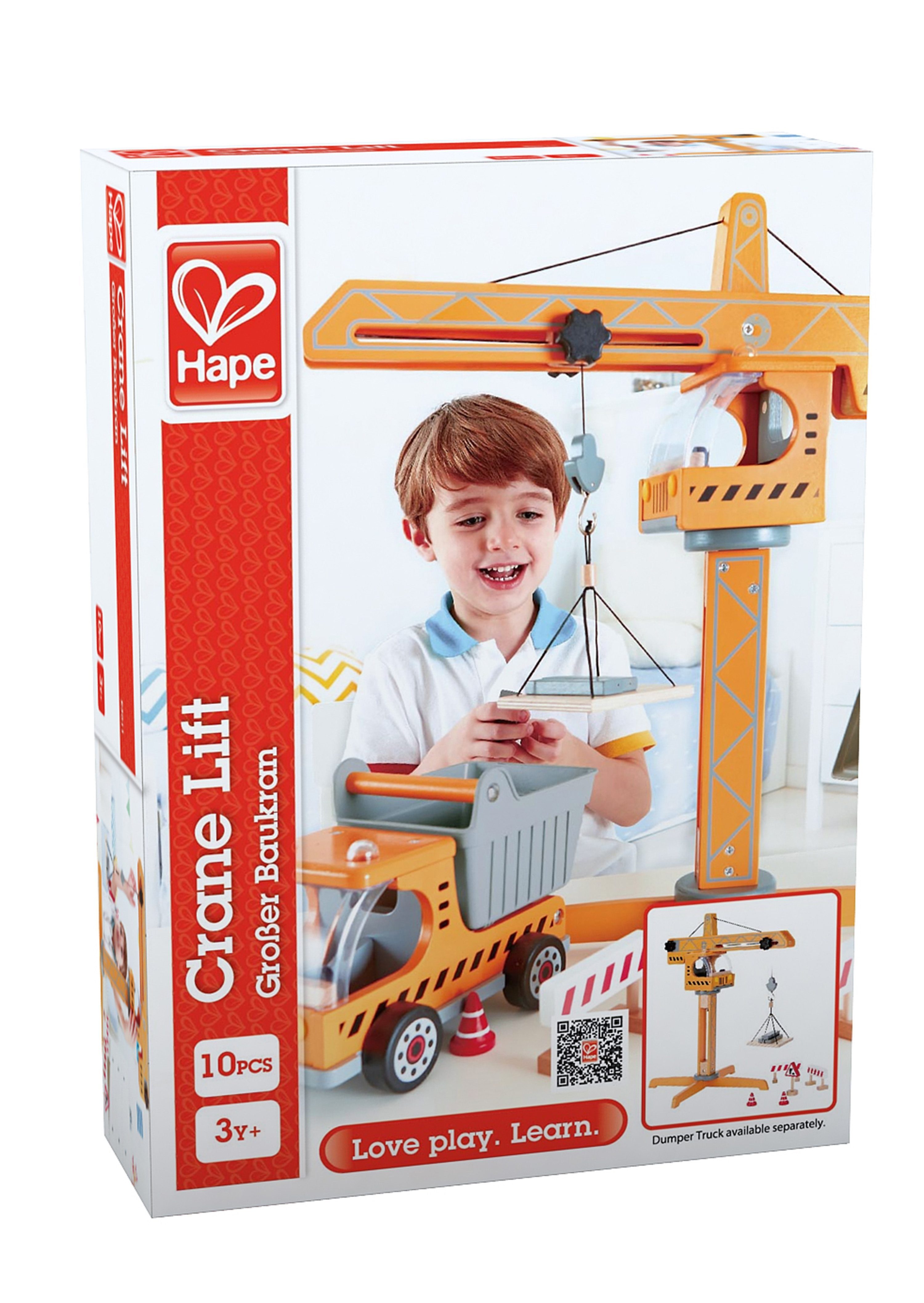 Hape Spielzeug-Kran Großer Baukran, aus Holz günstig online kaufen