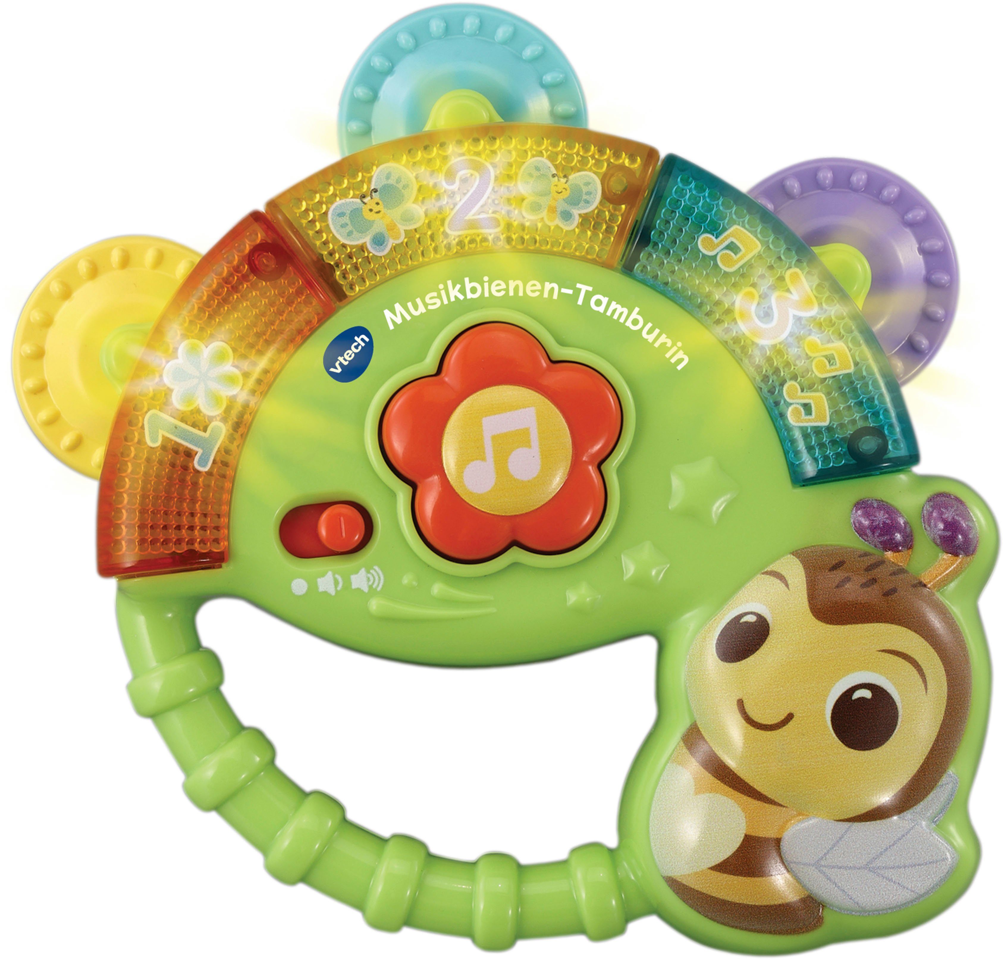 VTECH® Lernspielzeug Vtech Baby, Musikbienen-Tamburin mit Licht und Sound mehr