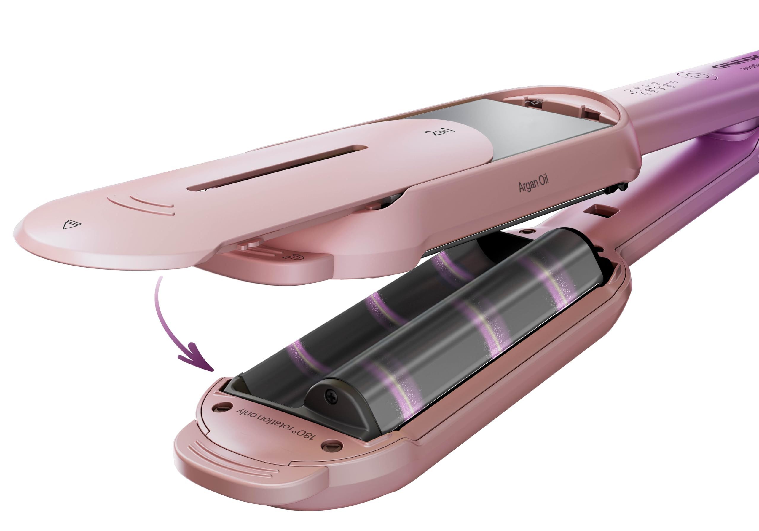 Grundig Glätteisen HS 8331 BotanikaTwist, 2-in-1 Haarstyler mit Keramikbeschichtung und Arganöl