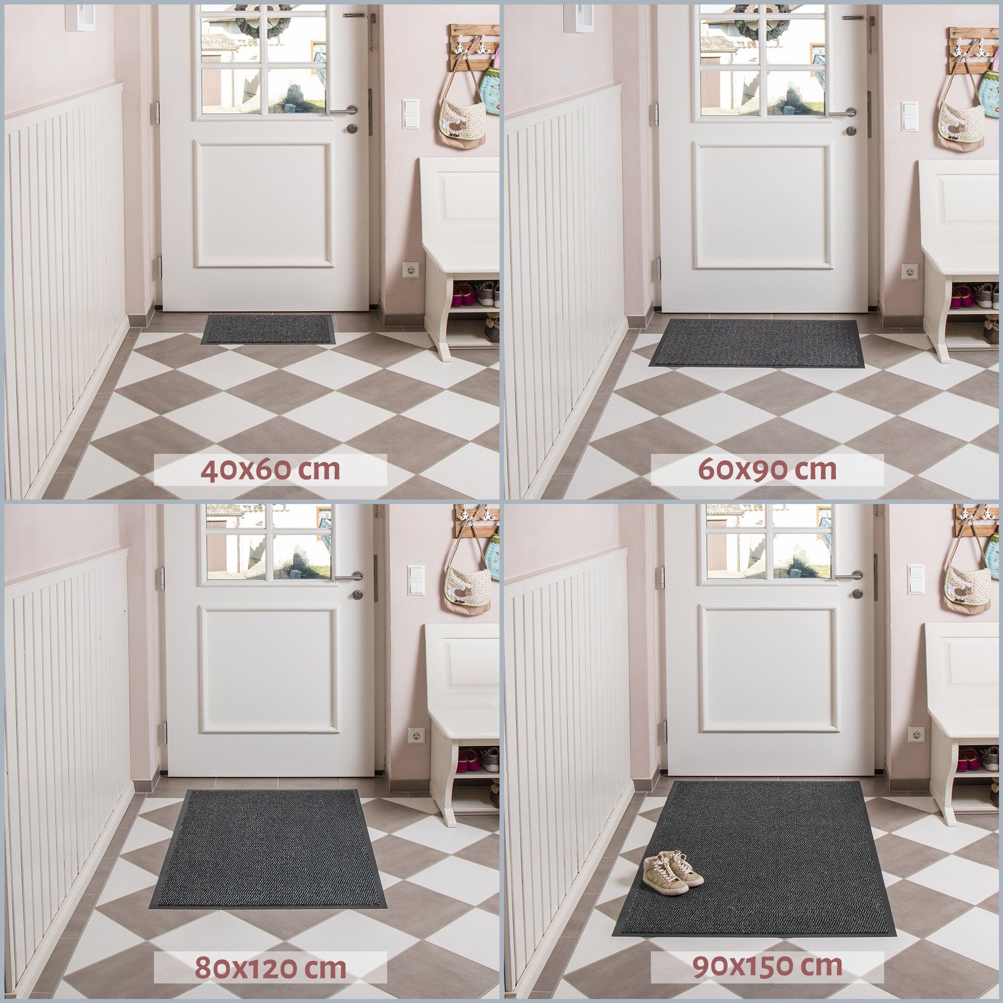 Fußmatte One, JAN MAX, rechteckig, Außenbereich Schmutzfangmatte, für mm, und Höhe: Innen- Anthrazit überdachten 7  geeignet