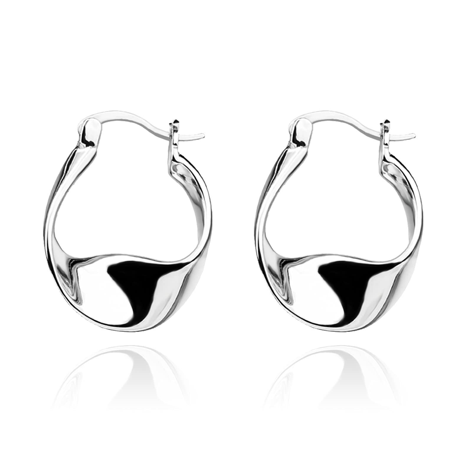 POCHUMIDUU Paar Ohrhänger 925 Sterling Silber Hoop Ohrringe für Frauen (2-tlg)
