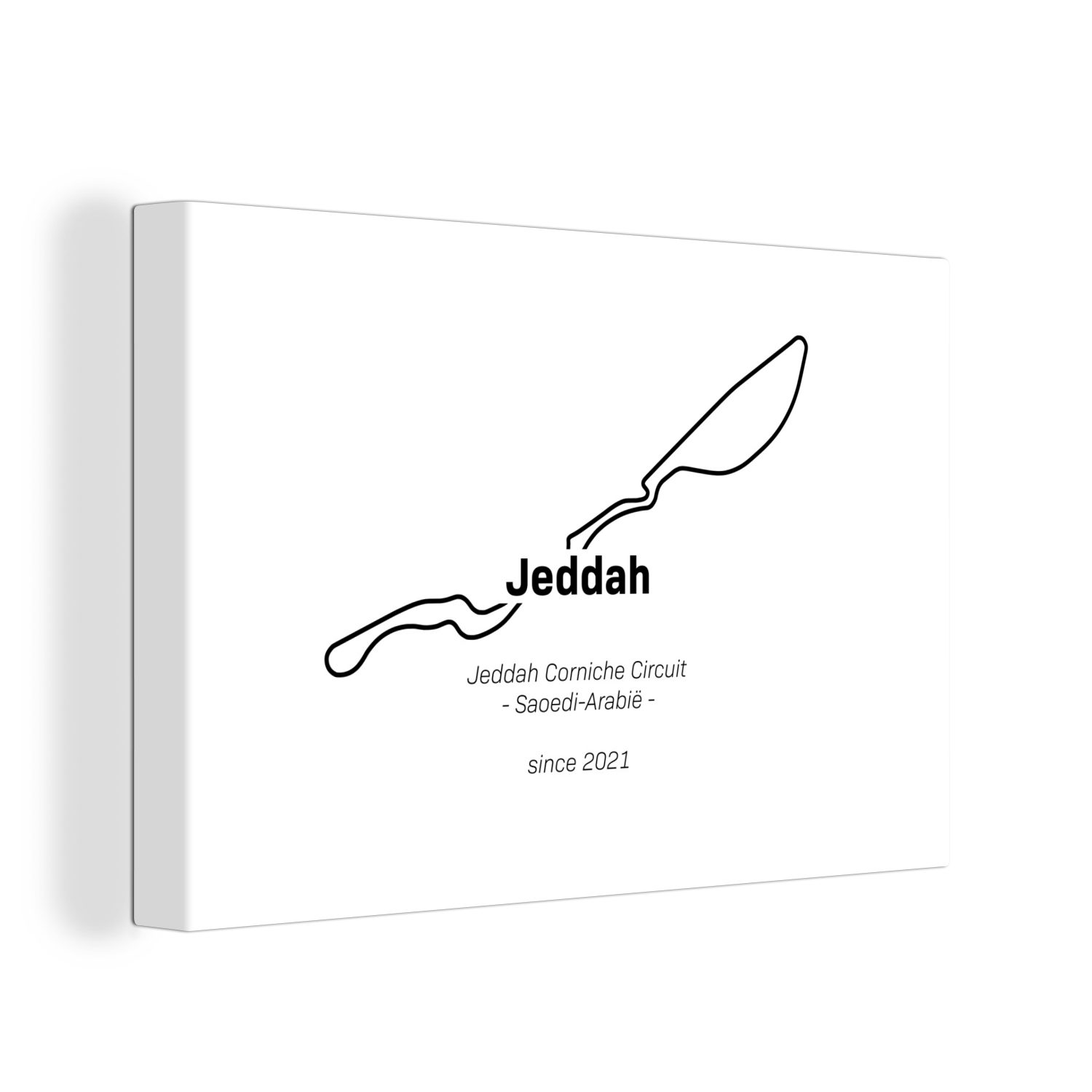 OneMillionCanvasses® Leinwandbild Formel 1 - Jeddah - Rennstrecke, (1 St), Wandbild Leinwandbilder, Aufhängefertig, Wanddeko, 30x20 cm