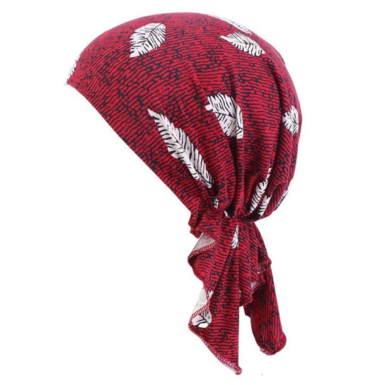 LuxusKollektion Turban Kopftuch Turban Damen Weinrot Bandana Chemotherapie Haarverlust