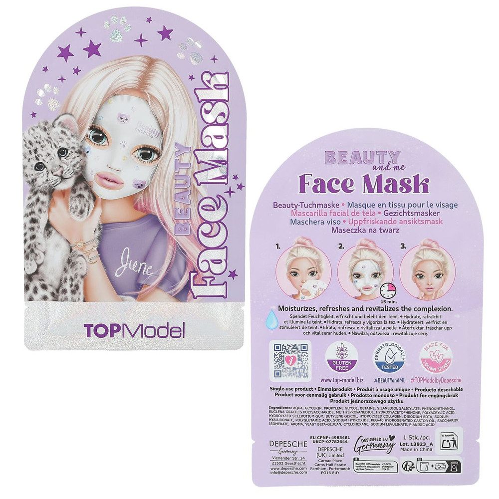 Depesche Schminkkopf TOPModel - Beauty Tuchmaske - BEAUTY and ME