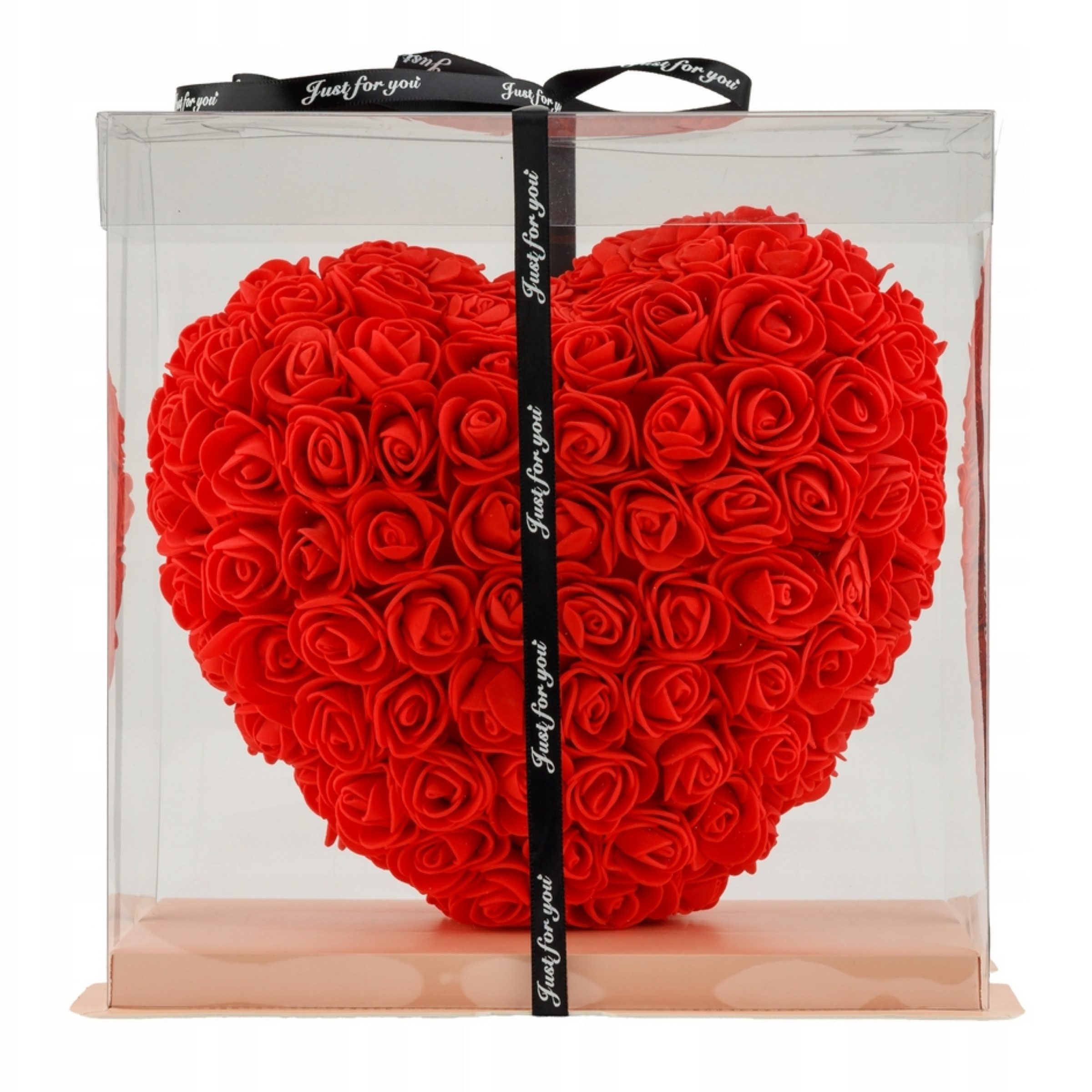 AMORE MIO Dekoobjekt Rosenherz 25 cm Geschenkbox Valentinstag Dekofigur Rot (Geschenkset Rosenherz Dekoration mit Geschenkbox und Band, Rosenherz 25 cm in Geschenkbox mit Band dekoratives Set Rot), Rosenoptik Herzform dekorativ Geschenkfertig intensive ro