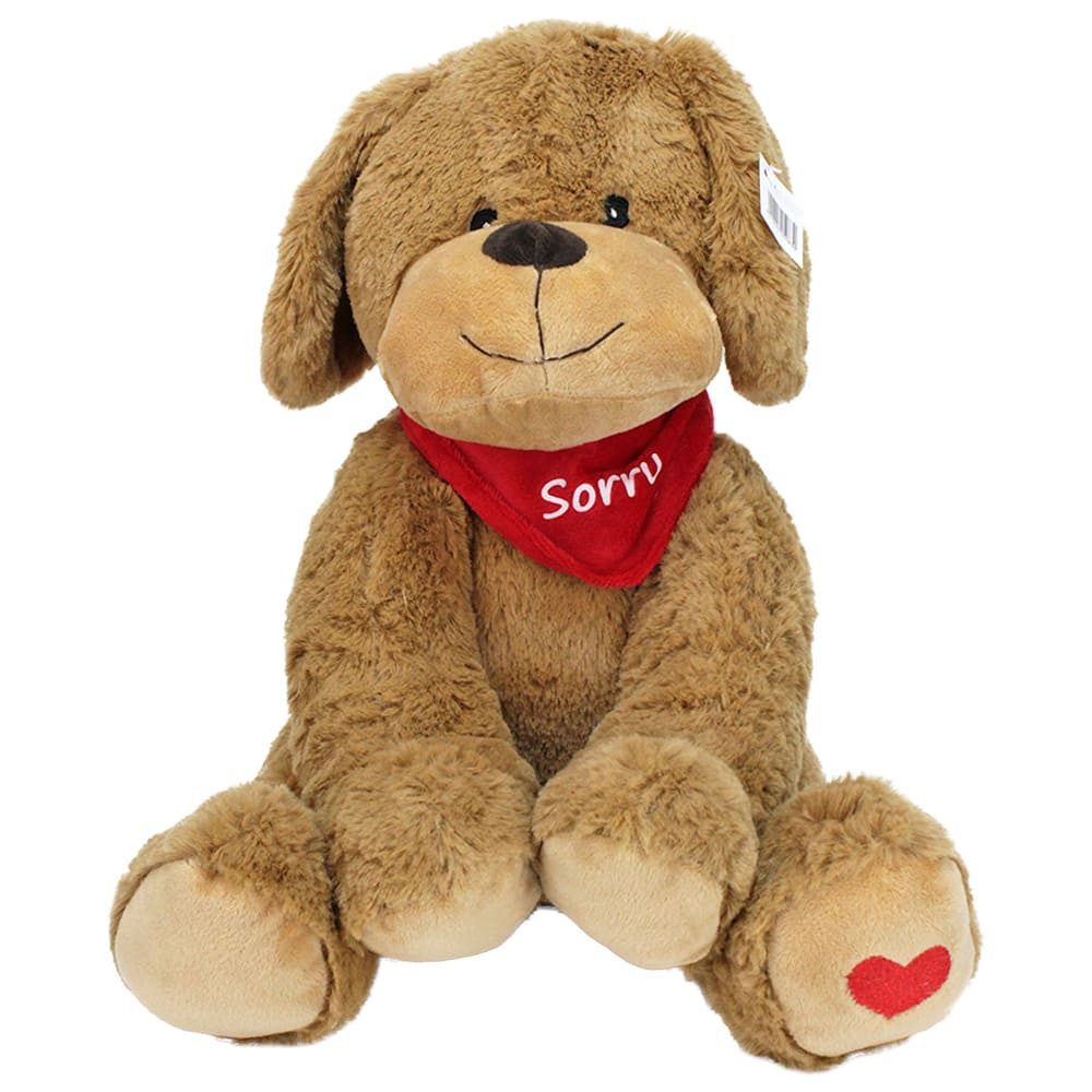 IKO Import GmbH Kuscheltier Plüschtier Hund Schlappohren Kuscheltier Hund "mit Spruch" - ca. 28 cm