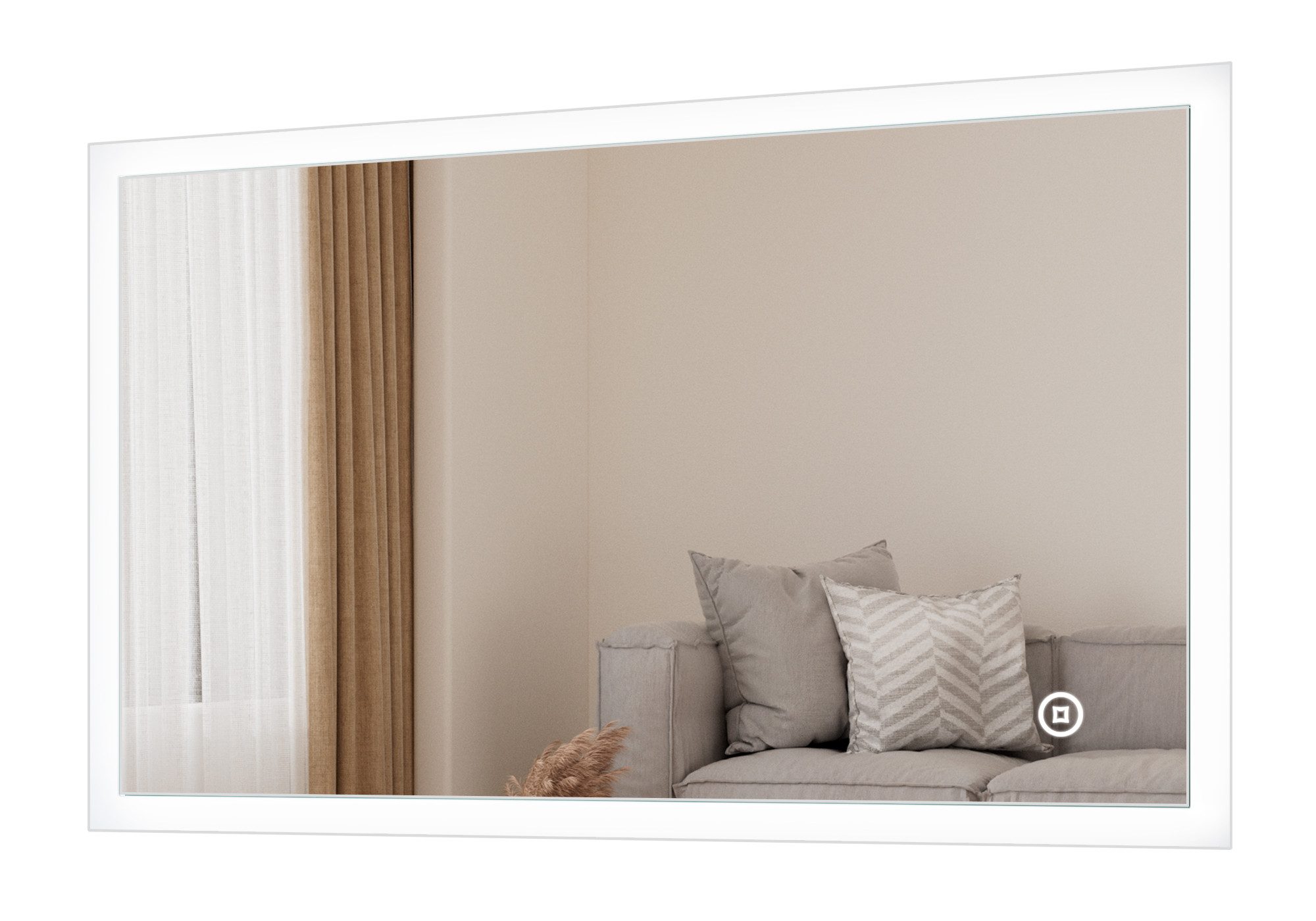 Schminkspiegel mit beleuchtung 100 cm LED Spiegel 100x70 3Lichtfarben Dimmbar Memory