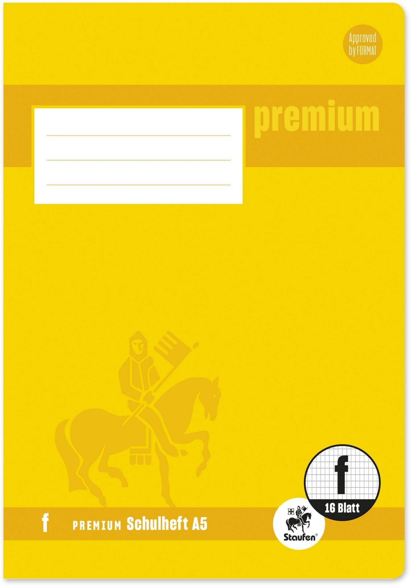 Staufen Schulheft Schulheft Premium A5 16 Blatt Lineatur f rautiert