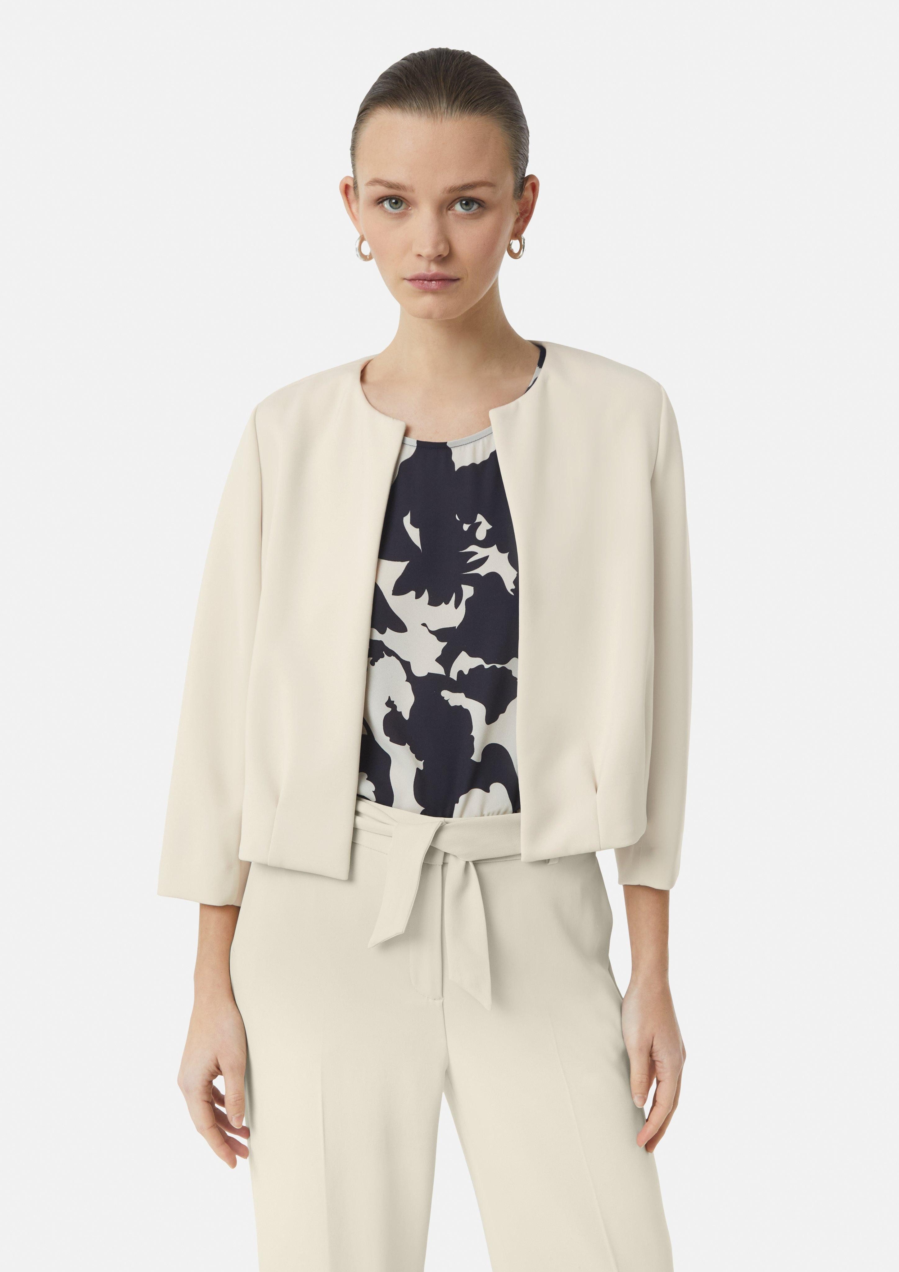 Blusenblazer Offene Scuba-Jacke im Boxy Fit