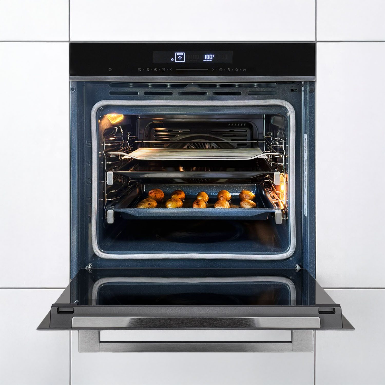 KKT KOLBE Einbaubackofen Backofen Elektroherd EB8019EDP, mit 2-fach Teleskopauszug, DampfClean, Pyrolyse, 60cm / Einbauherd / Kochmulde / Grill / Heißluft / Einbaubackofen