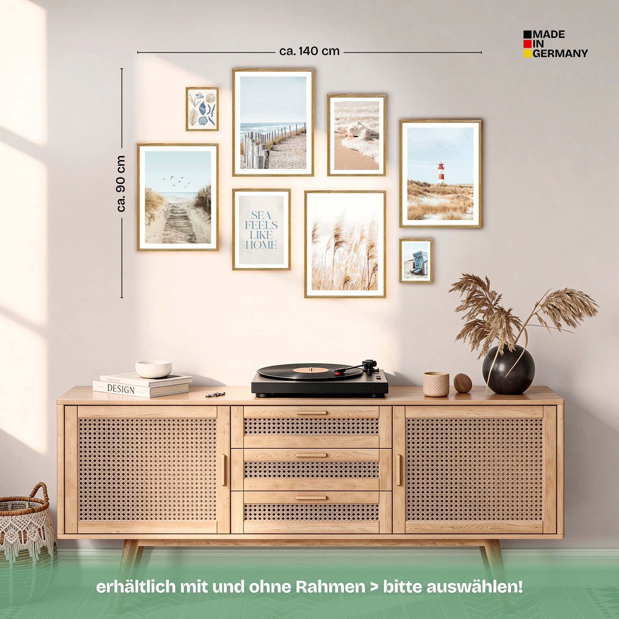 ARTFAVES Bilder-Collage Poster Set Nordic Dreams I mehrteilige Bilderwand I Wandbilder Maritim, (Wandbilder modern, 8 St) – Bild 4 von 5