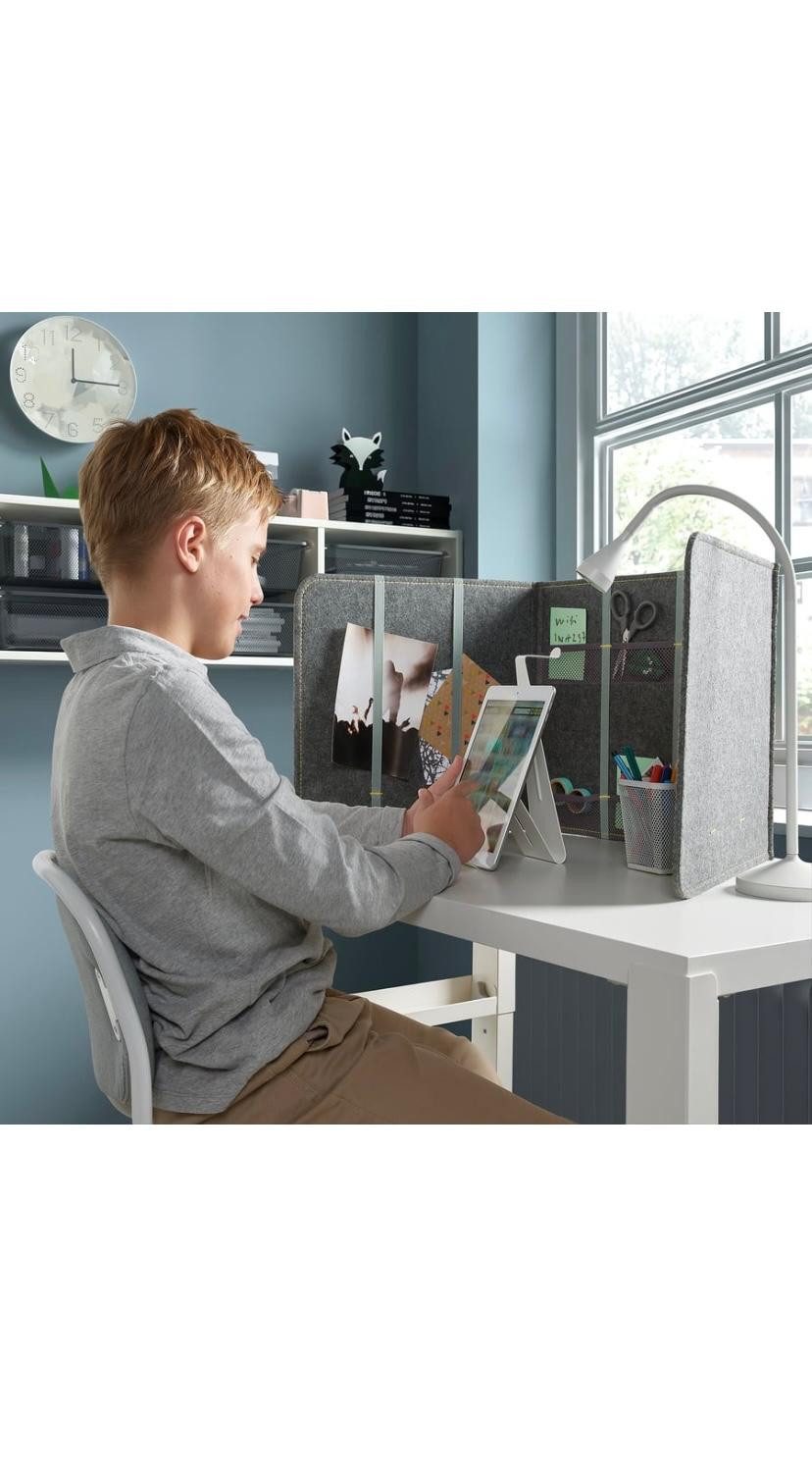 IKEA Schreibtischplatte IKEA ÖVNING Schreibtischtrennwand mit Fächern, Grau