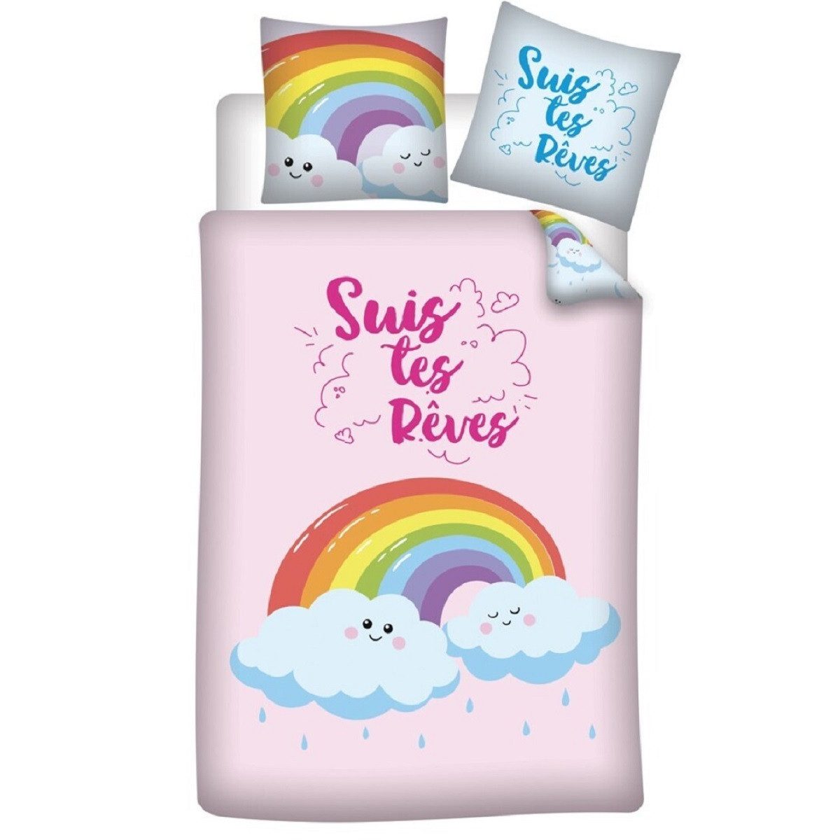 Rainbow High Bettwäsche 140x200 cm – Bunter Bettbezug mit Kissenbezug aus 100% Polyester