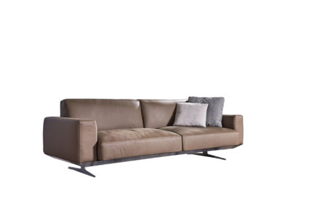 JVmoebel 3-Sitzer Brauner Dreisitzer Möbel Moderne Leder Couch Polster Design Sofa, Made in Europe