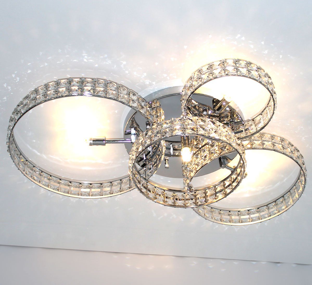 Luxus LED Design Kristall Deckenlampe Hängeleuchte Kronleuchter Lüster Ø50cm 