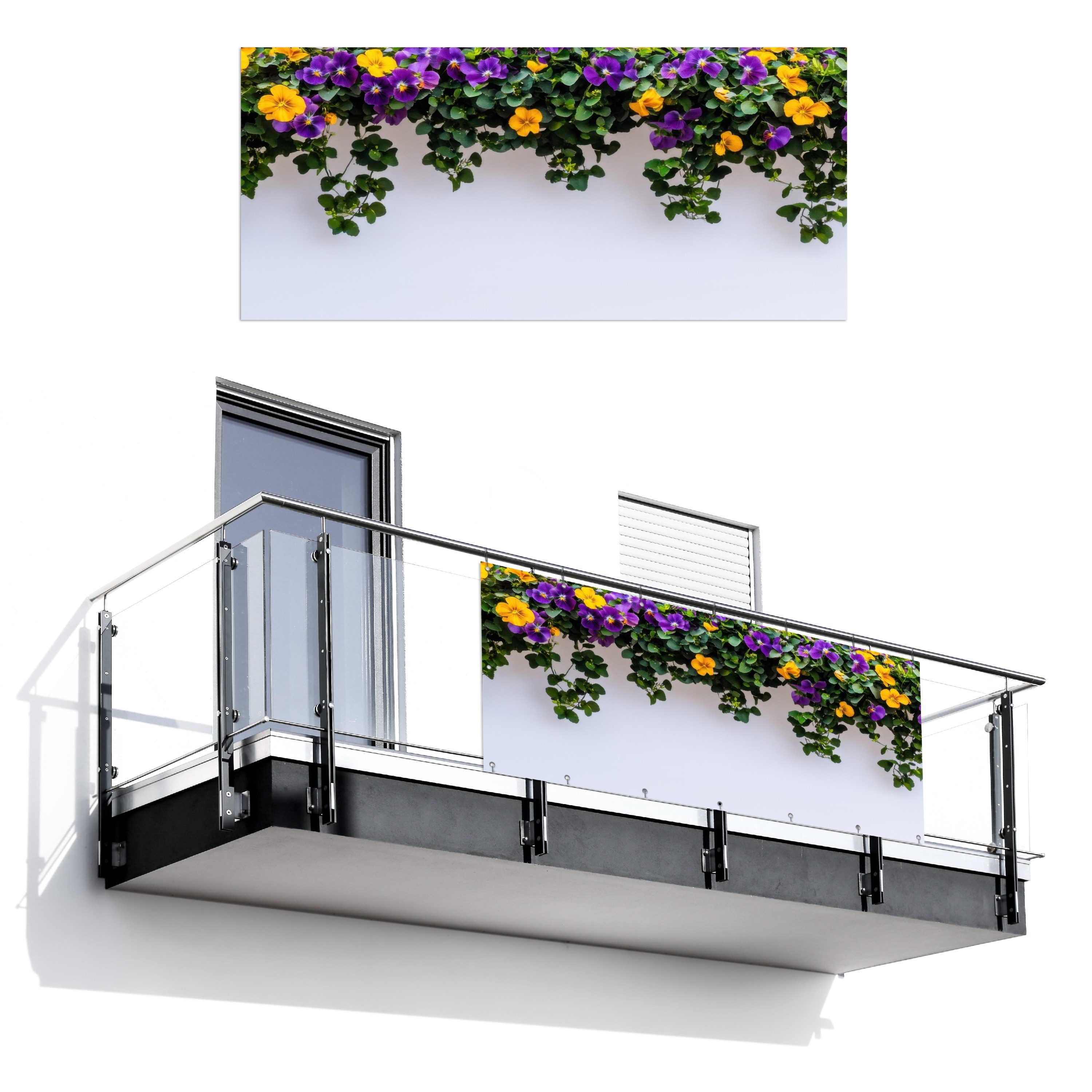 MuchoWow Balkonsichtschutz Blumen - Wand - günstig online kaufen