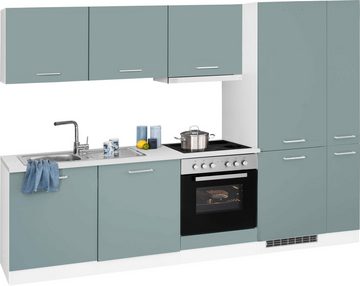 HELD MÖBEL Küchenzeile Visby, mit E-Geräte, 270 cm, inkl. Kühl/Gefrierkombination und Geschirrspüler