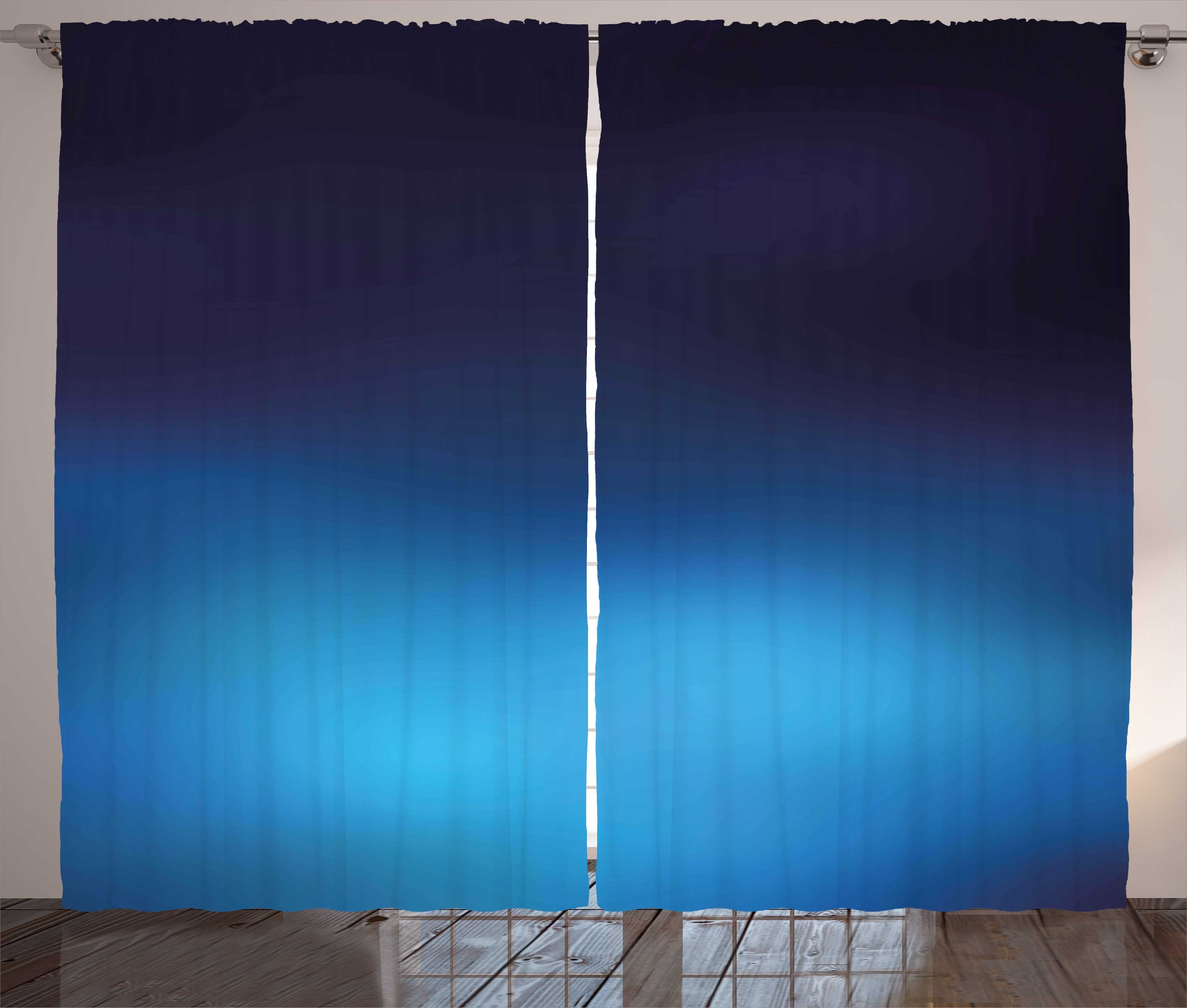 Gardine Schlafzimmer Kräuselband Vorhang mit Schlaufen und Haken, Abakuhaus, Marine Blau Ombre Ozean inspiriert