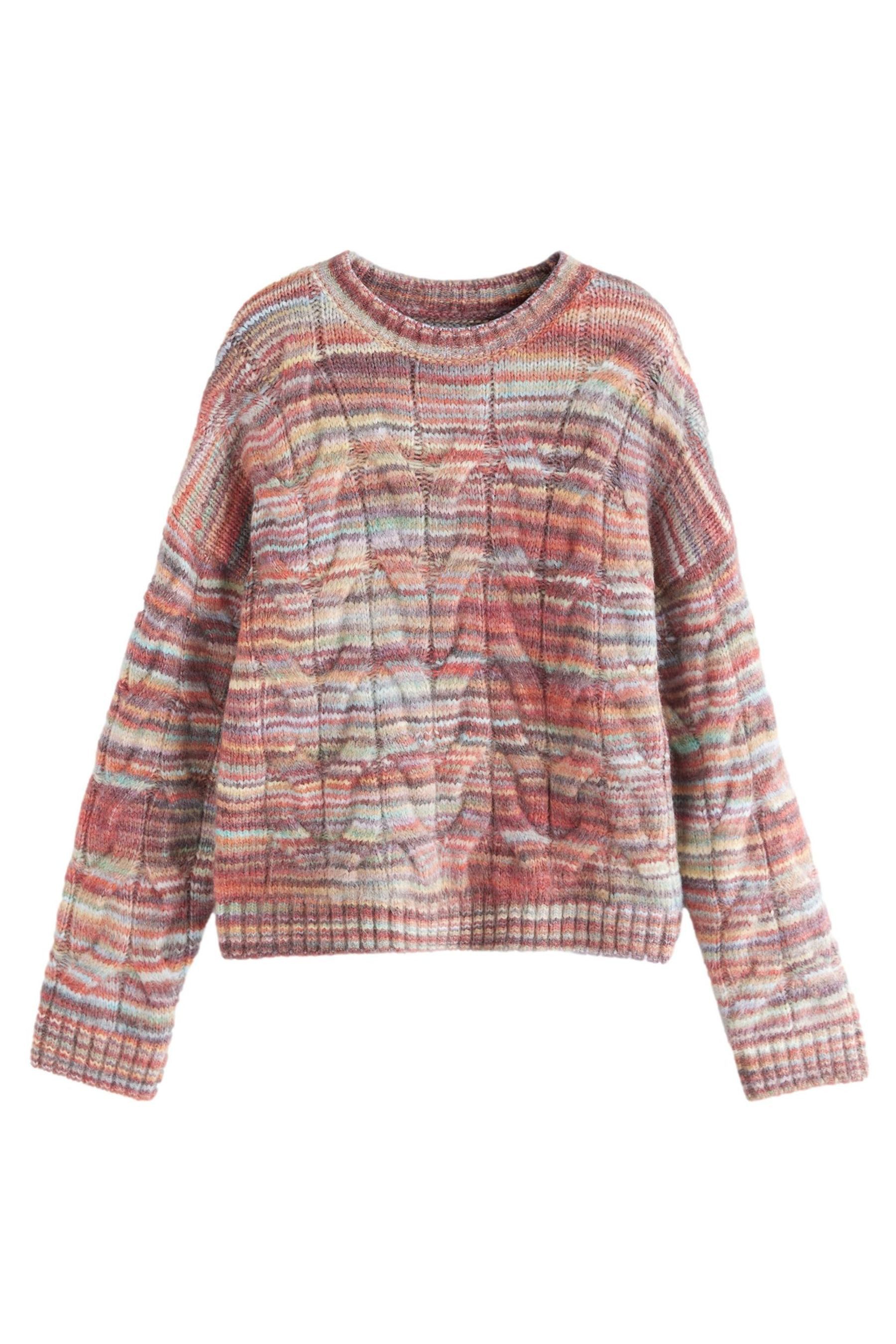 Rundhalspullover Pullover mit Zopfstrickmuster