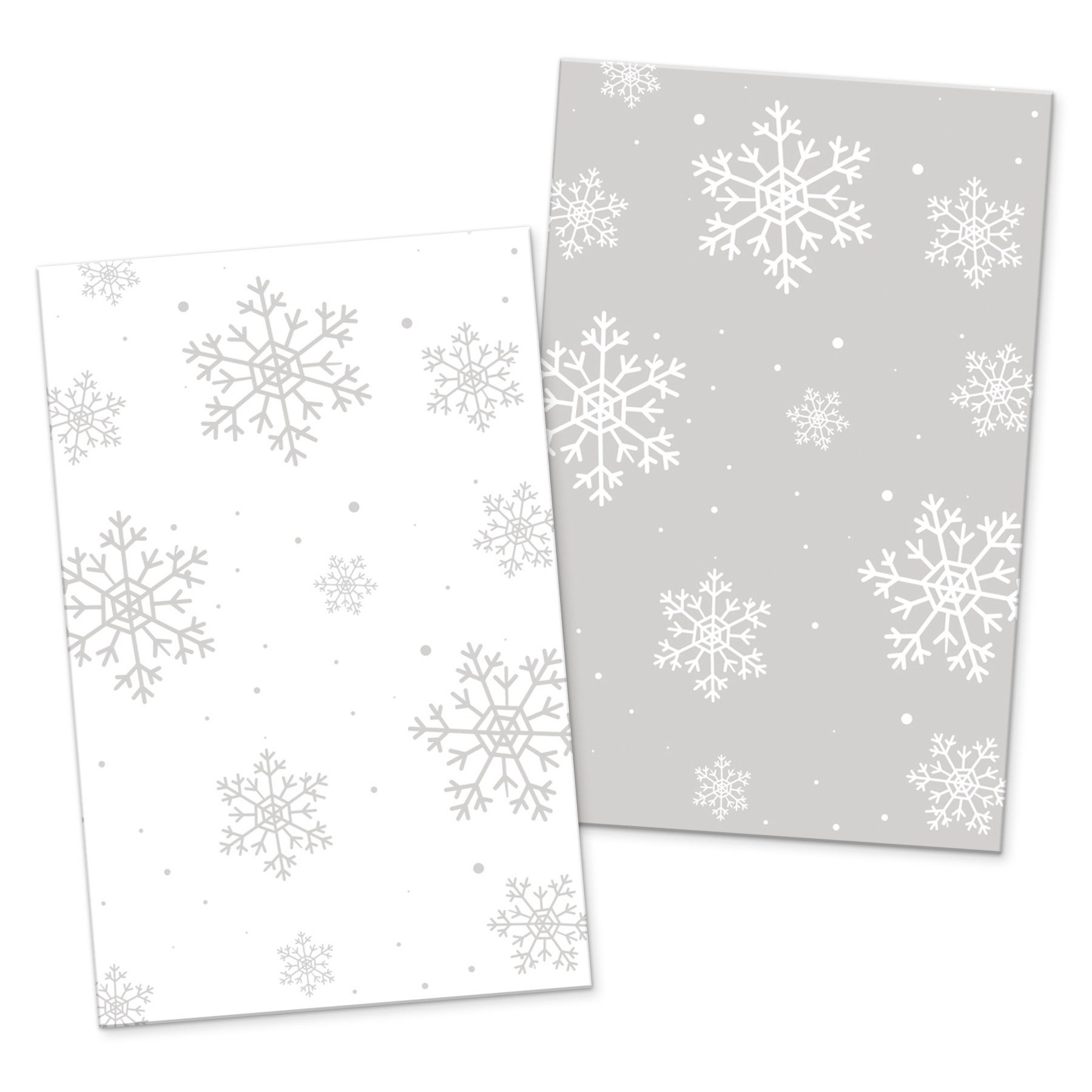 Geschenkkarten Muster (Visitenkartengröße) Schneeflocken 24x Grußkarten itenga itenga