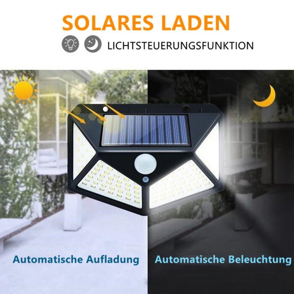 Modi Stücke Warmweiß, Induktiv Solarleuchte mit Solarleuchte, 270° fest Außen-Wandleuchte, für 3 iscooter integriert, Beleuchtungswinkel, LED Solarlampen Außen, 2 Bewegungsmelder, LED Superhelle