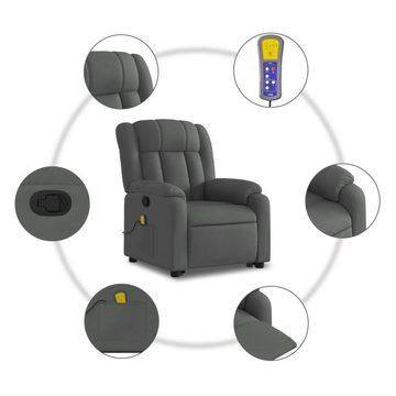 vidaXL Sessel Massagesessel mit Aufstehhilfe Dunkelgrau Stoff