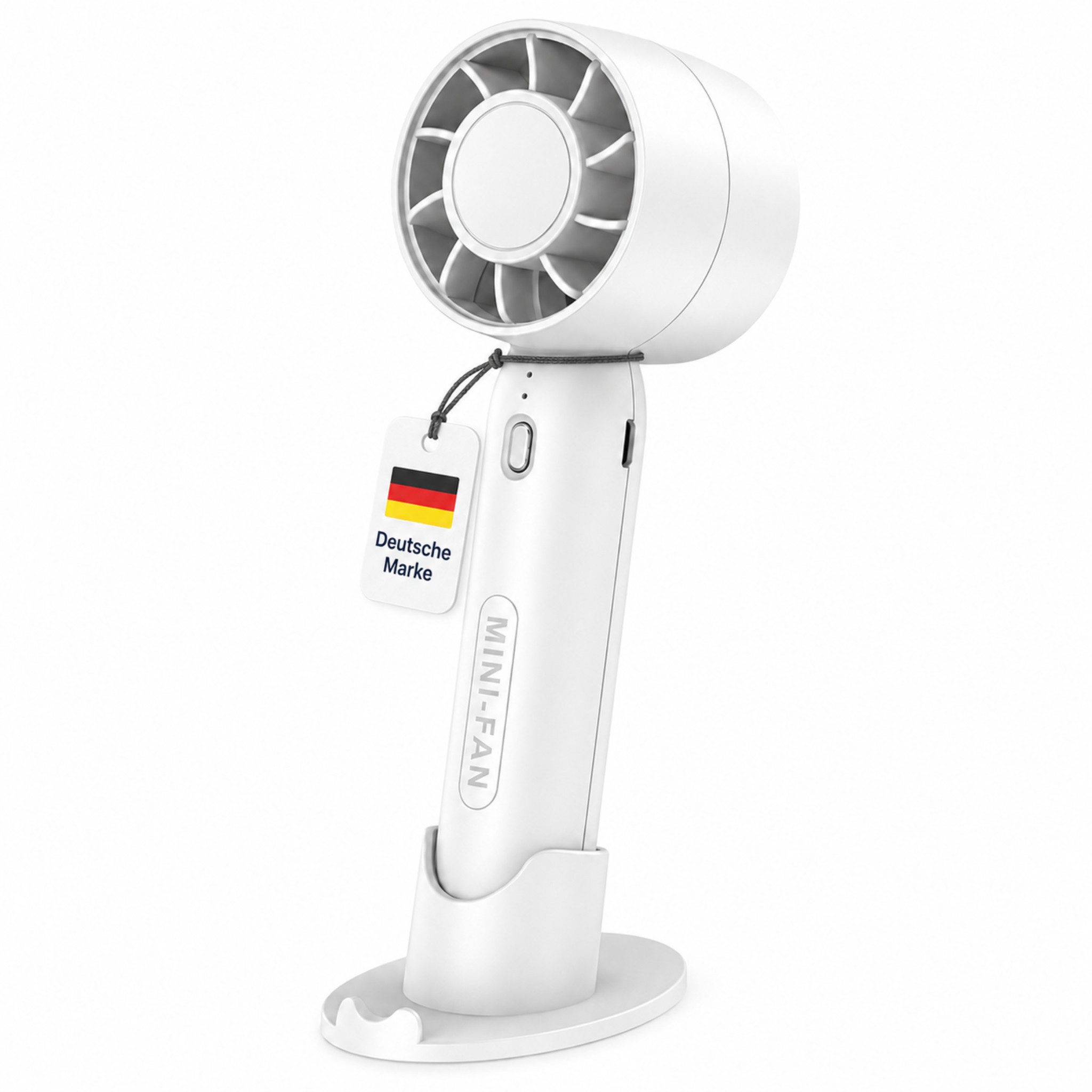 HS.SUPPLY Handventilator Mini Ventilator mit Akku, 3 Stufen, Standfuß, leise & tragbar, 2-in-1 Hand- und Tischventilator mit 3 Geschwindigkeitsstufen
