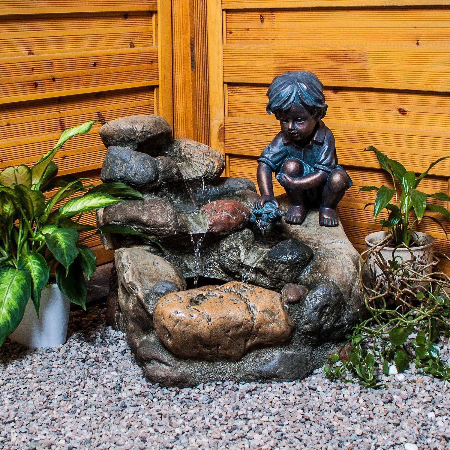Köhko Gartenbrunnen Wasserspiel "Kinderspiel" Springbrunnen Brunnen