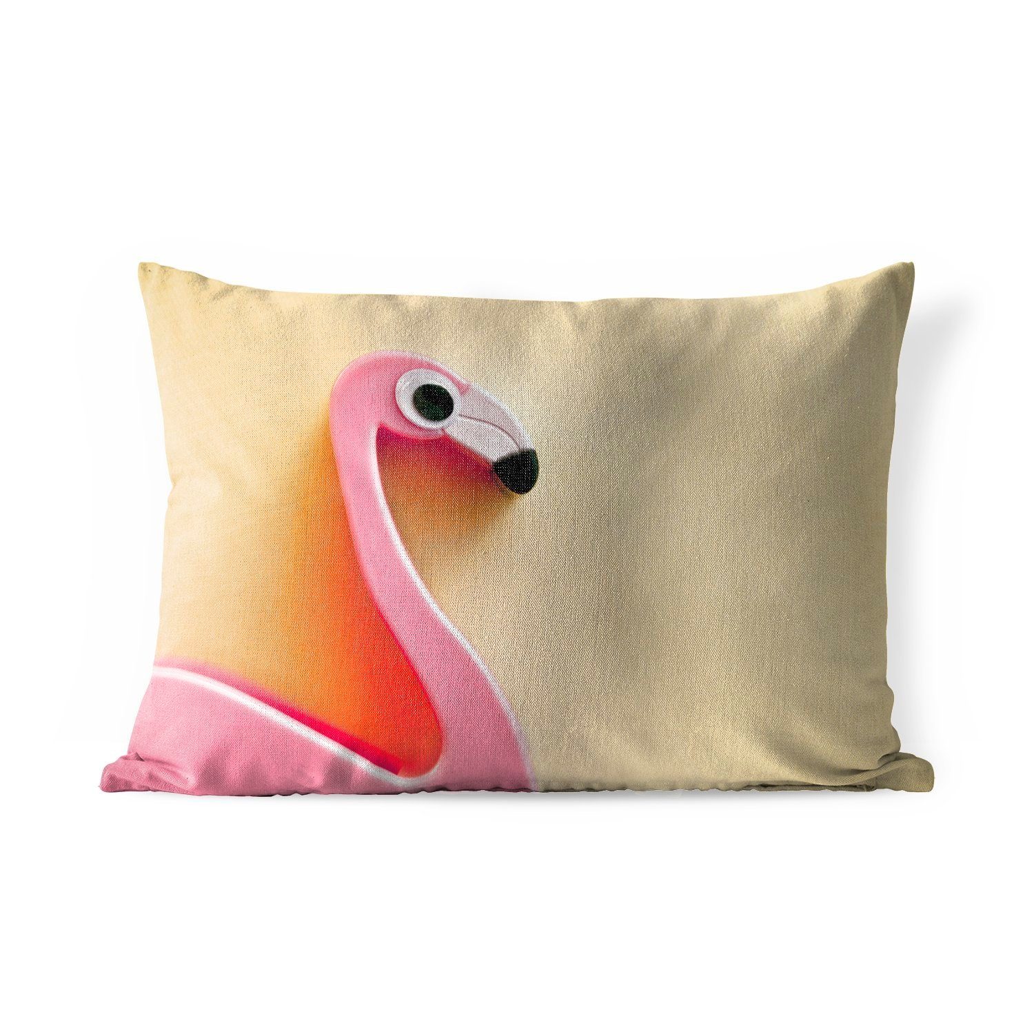 mit Dekokissen Kissenhülle Polyester, Outdoor-Dekorationskissen, großem Auge, Dekokissenbezug, MuchoWow Flamingo