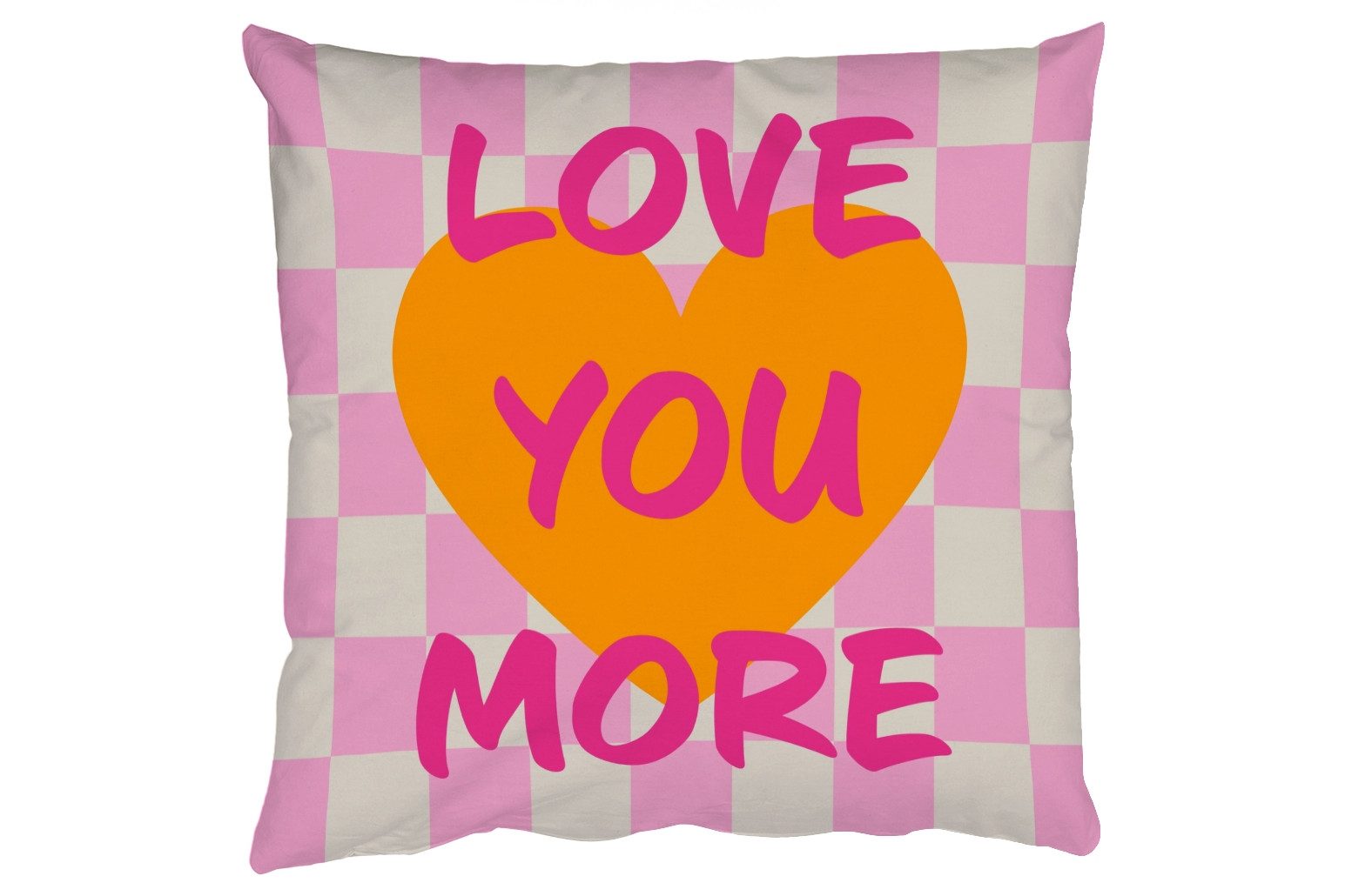 MuchoWow Dekokissen Valentinstag - Liebe - Rosa - Orange, Zierkissen, Deko Kissen mit Füllung, Sofakissen, 60x60 cm