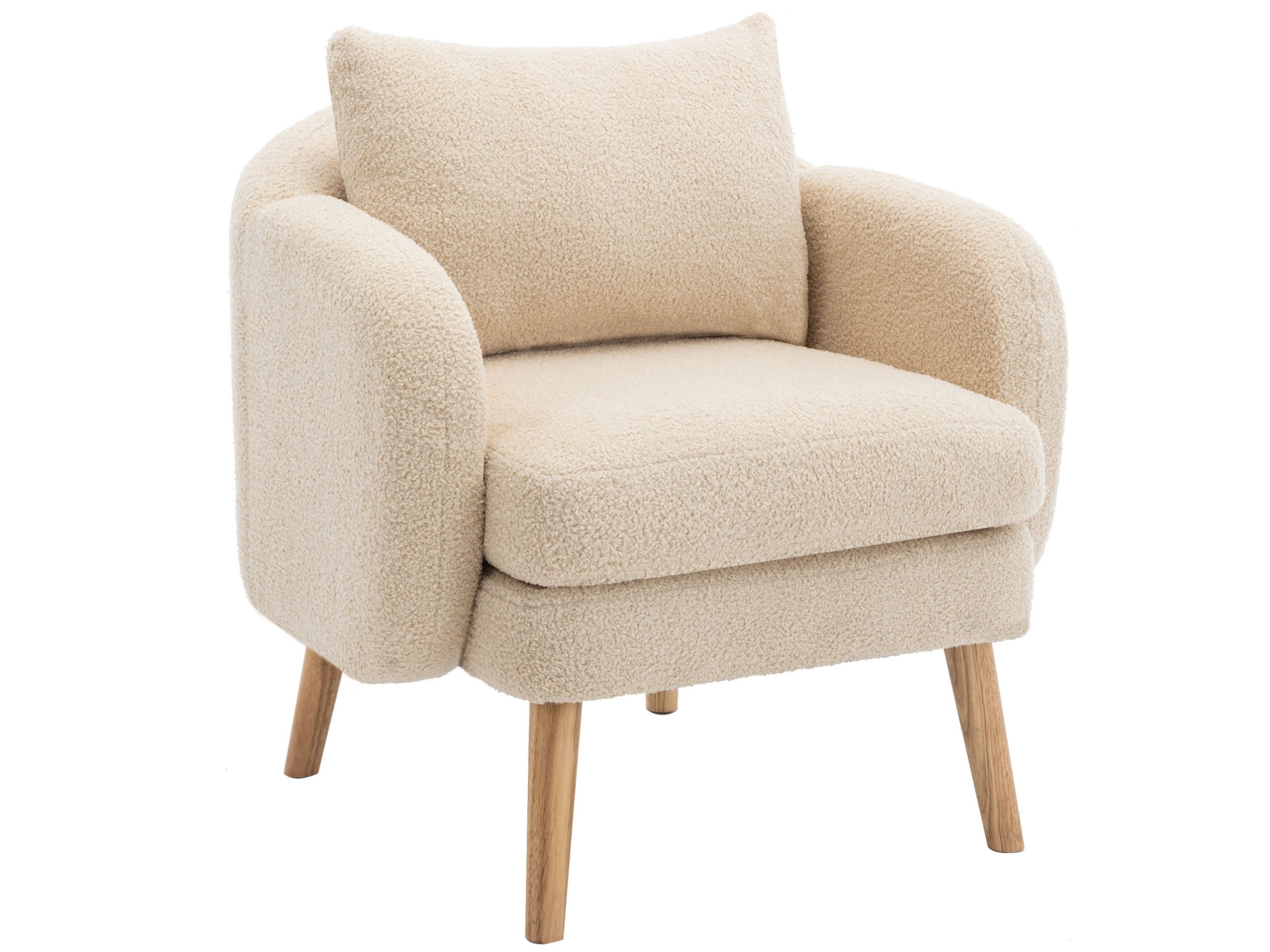 SeedWave Sessel Gepolsterter Sitzkomfort Einzelsofa,Einfacher Teddy-Samt-Se günstig online kaufen