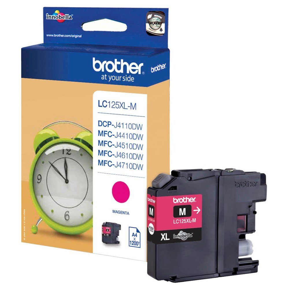 Brother 1 Tintenpatrone LC-125XL ca. 1.200 Seiten - magenta Tintenpatrone (1 Farbe, 1-tlg)