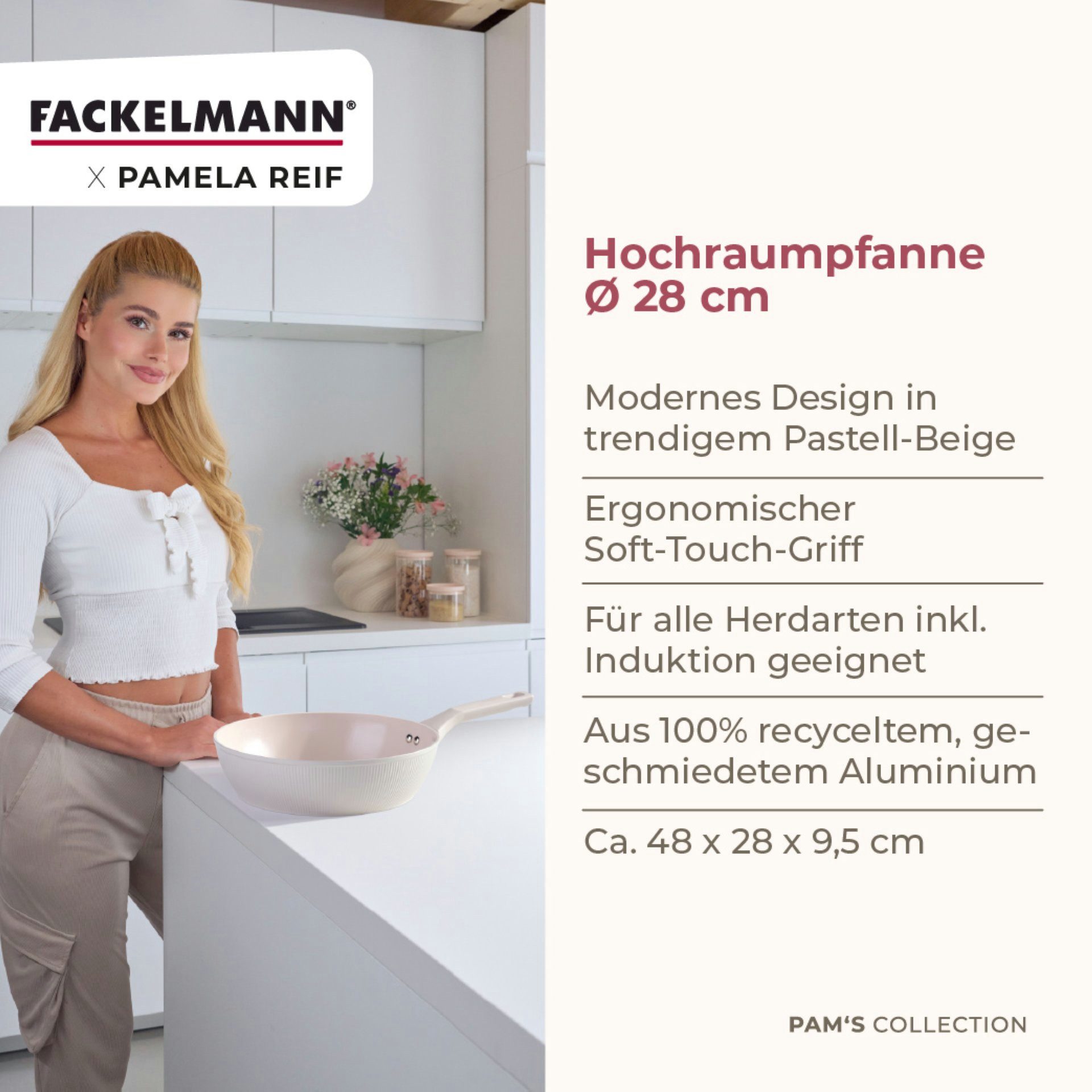 FACKELMANN Bratpfanne Pfanne, Antihaft-Pfanne, Kochgeschirr, Aluminium-Pfanne