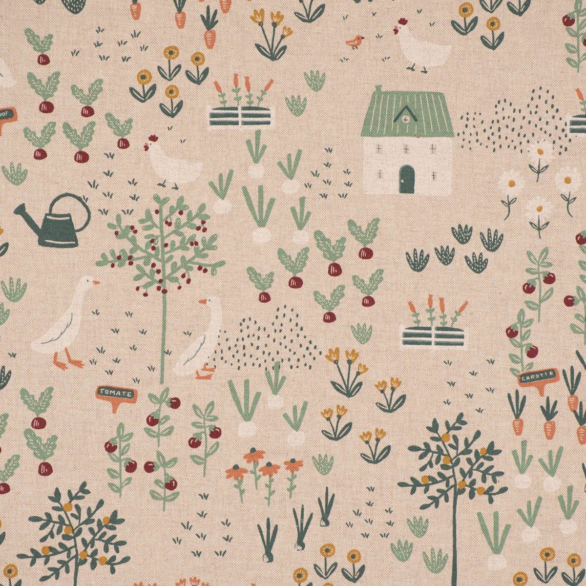 SCHÖNER LEBEN. Tischdecke SCHÖNER LEBEN. Tischdecke Bauernhof Garten natur weiß mint, handmade