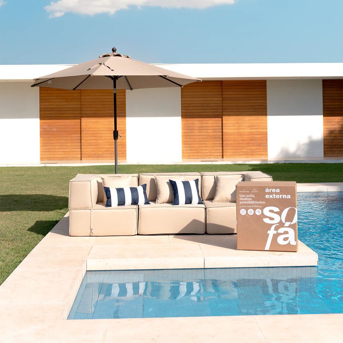 Ertex Ecksofa Zimma Outdoor Lounge Set modular Garten Sofa