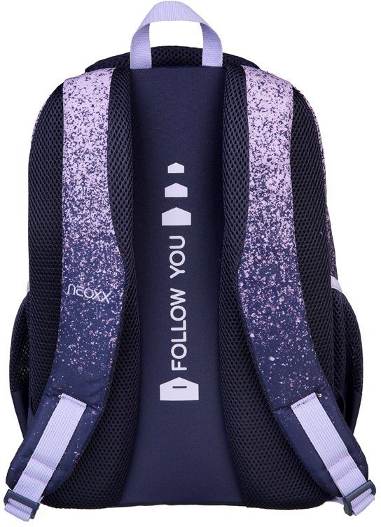 neoxx Schulrucksack Fly, Glitterally perfect, aus recycelten PET-Flaschen,  Volumen ca. 27 Liter; Gewicht: ca. 600 g