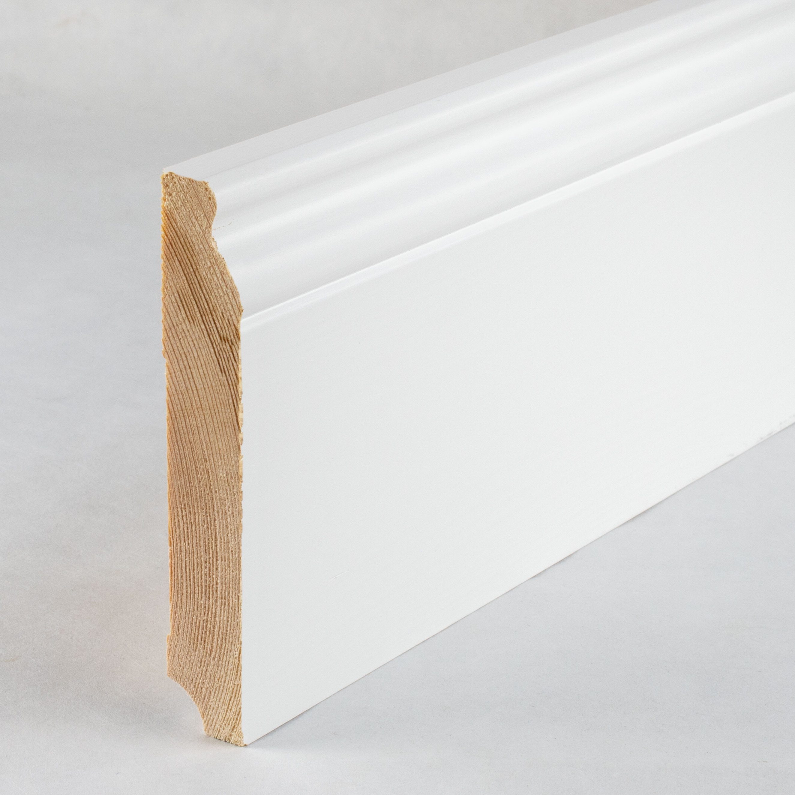 PROVISTON Sockelleiste 19 x 115 x 2500 mm Berliner Fußleiste Massivholz Weiß by PROVISTON, Spar-Set, 25-St.